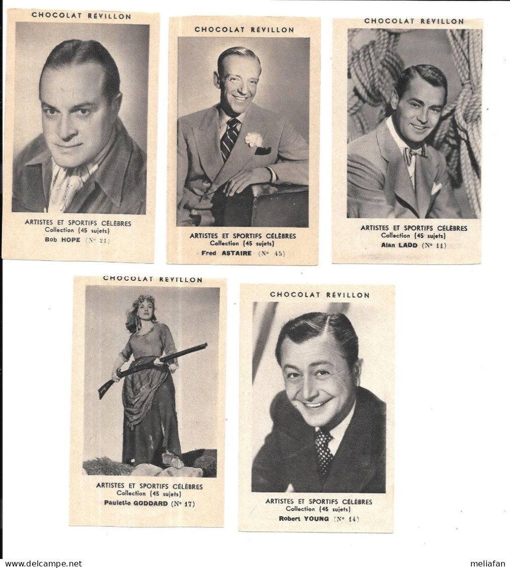 DE43 - IMAGES REVILLON - ALAN LADD - FRED ASTAIRE - BOB HOPE - ROBERT YOUNG - PAULETTE GODDARD - Photographs