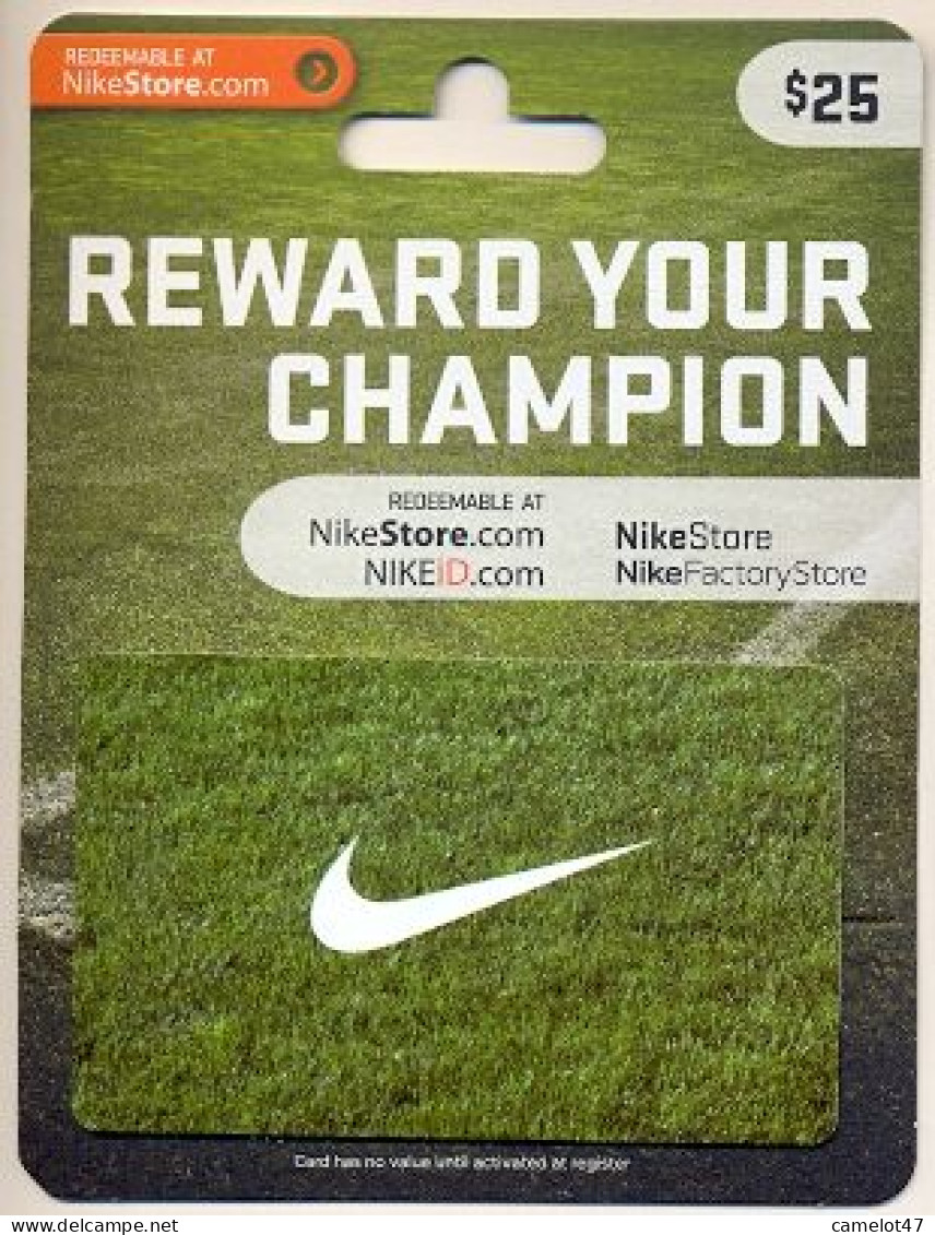 Nike, U.S.A., Carte Cadeau Pour Collection, Sans Valeur,  # Nike-7a - Cartes De Fidélité Et Cadeau