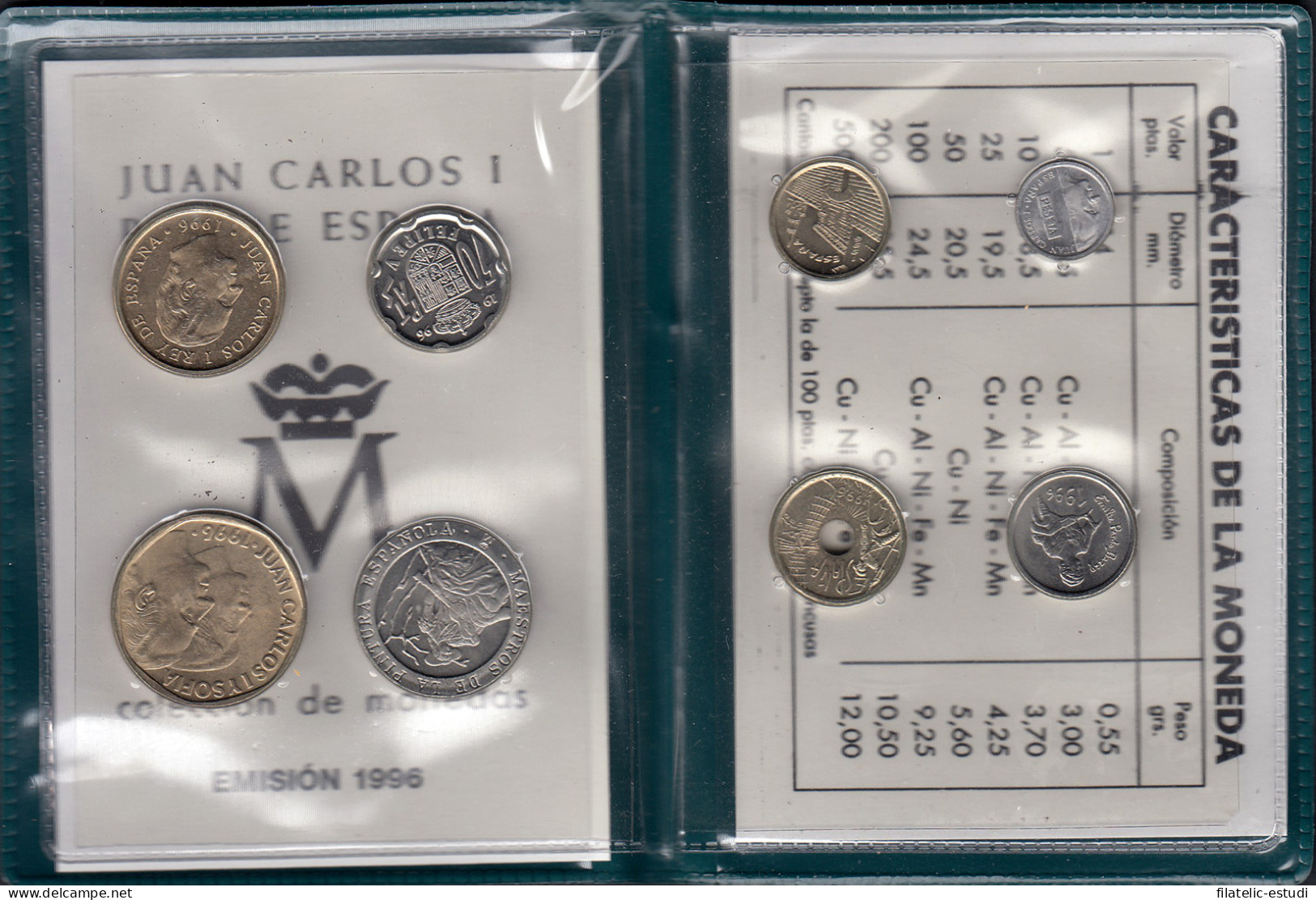 España  Spain  Cartera Oficial Pesetas 1996 Juan Carlos I FNMT - Mint Sets & Proof Sets