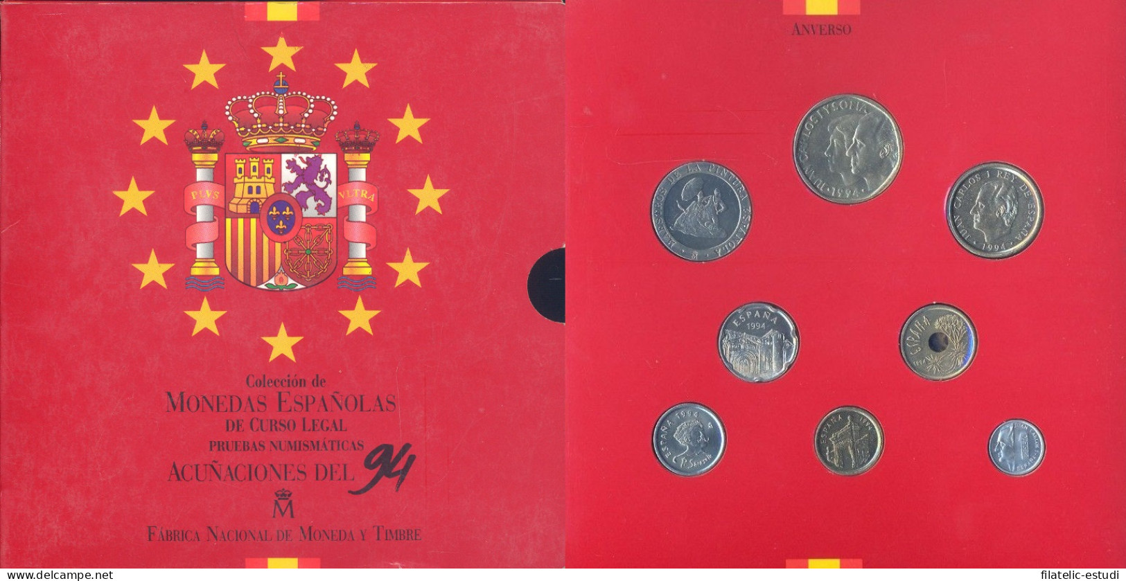 España  Spain  Cartera Oficial Pesetas 1994 Juan Carlos I FNMT - Münz- Und Jahressets