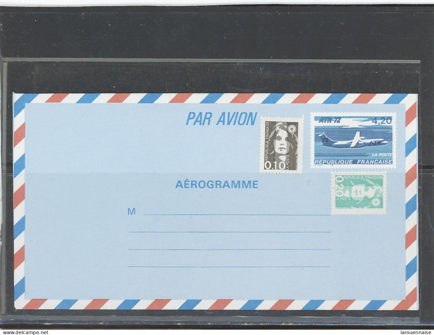 AEROGRAMME -N°1018 -AER -AVION ATR 72-4,20 F + N°2617 +N°2618 COMPLEMENT ,NOUVEAU TARIF(1992 ) - Aerogramas