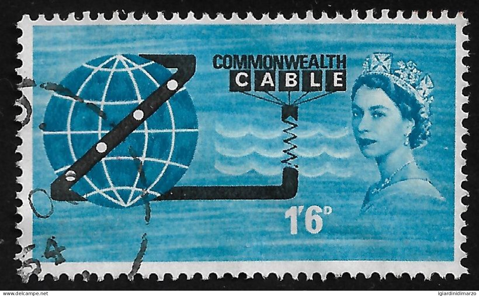 GRAN BRETAGNA - 1963 - VALORE USATO DA 1/6 - INAUGURAZIONE CAVO TELEFONICO COMPACT - IN OTTIME CONDIZIONI. - Used Stamps