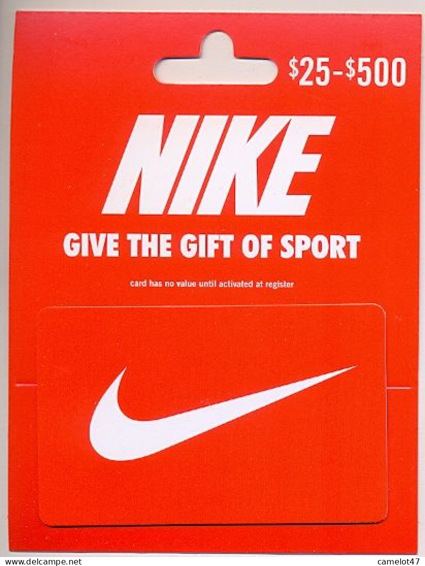 Nike, U.S.A., Carte Cadeau Pour Collection, Sans Valeur,  # Nike-10a - Tarjetas De Fidelización Y De Regalo