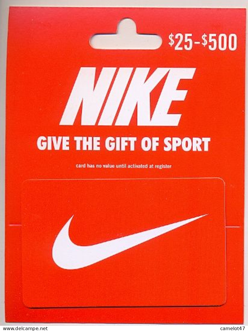 Nike, U.S.A., Carte Cadeau Pour Collection, Sans Valeur,  # Nike-10a - Gift And Loyalty Cards