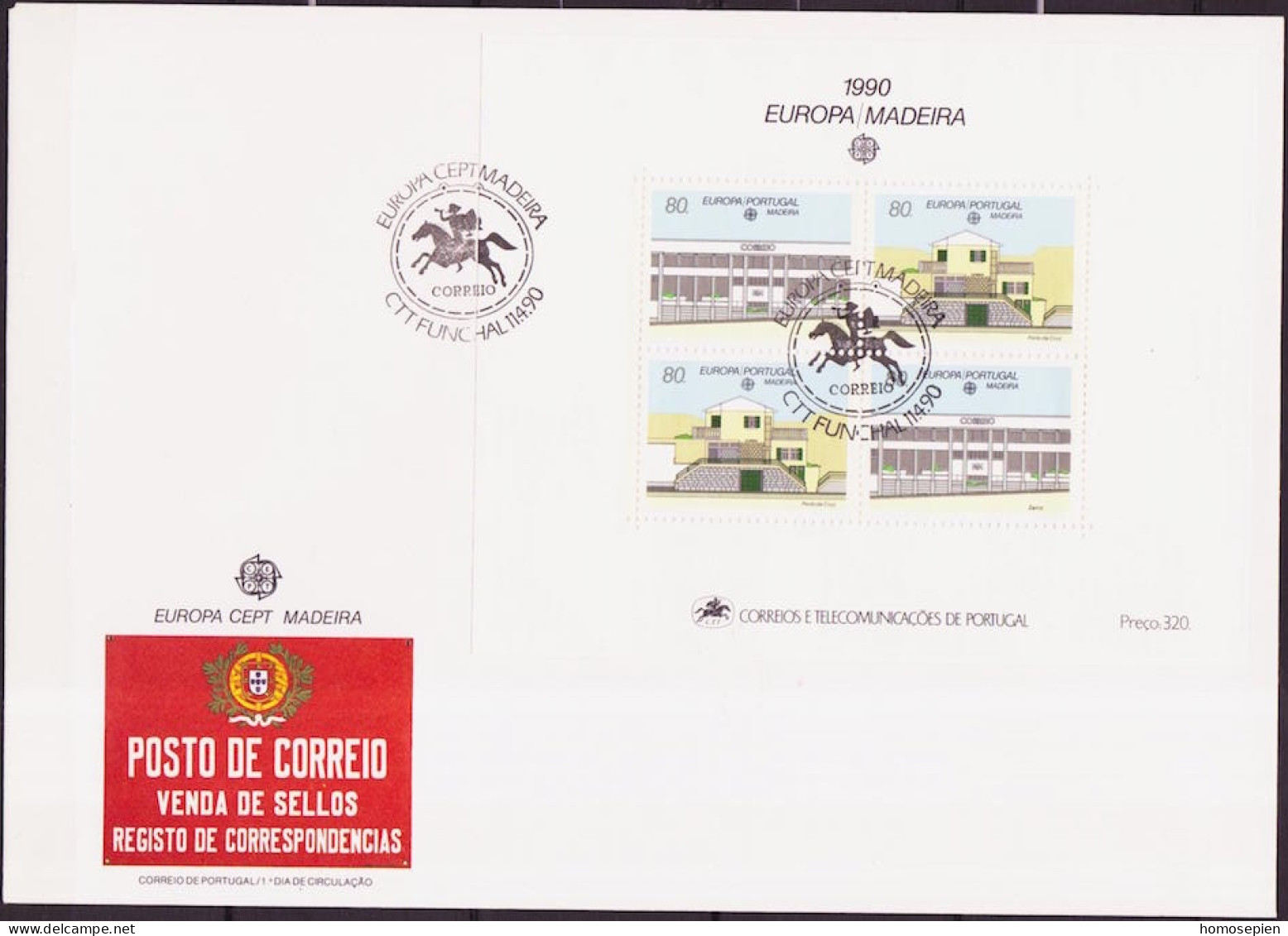 Europa CEPT 1990 Madère - Madeira - Portugal FDC Y&T N°BF11 - Michel N°B11 - 1990