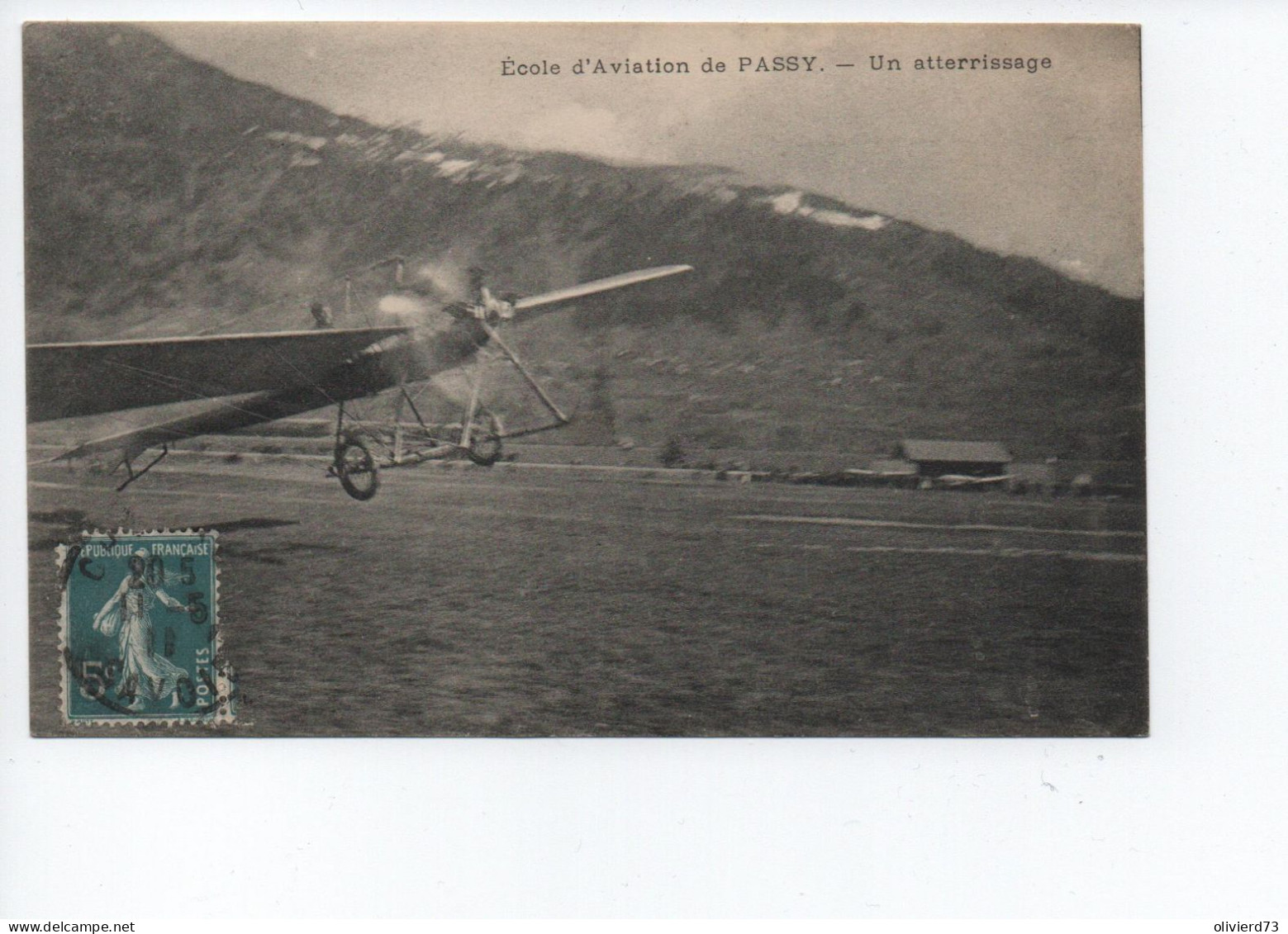 Cpa - 74 - Peu Courante Ecole D'aviation De Passy - Un Atterrissage  -  A VOIR - Passy