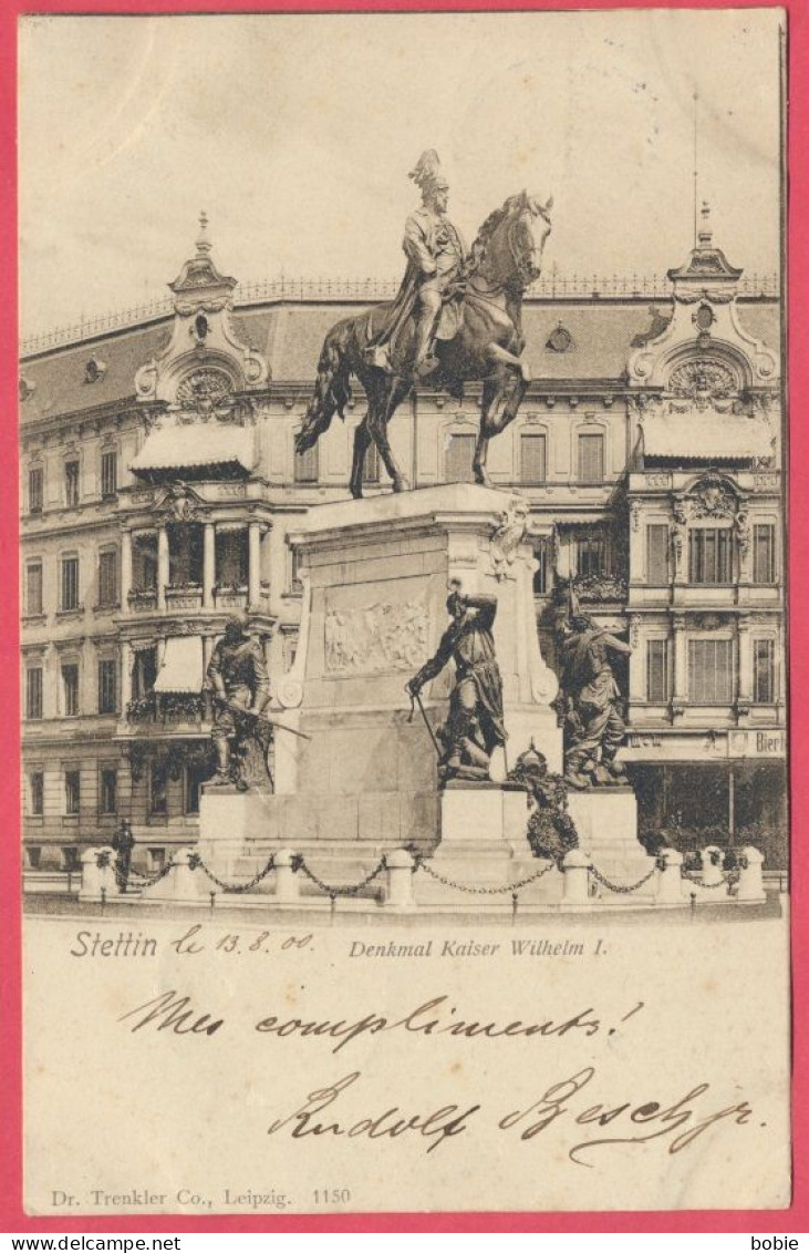 Stettin = Szczecin  Pommern /  Polen Poland : " Denkmal Kaiser Wilhelm I " Im 1900. - Polonia