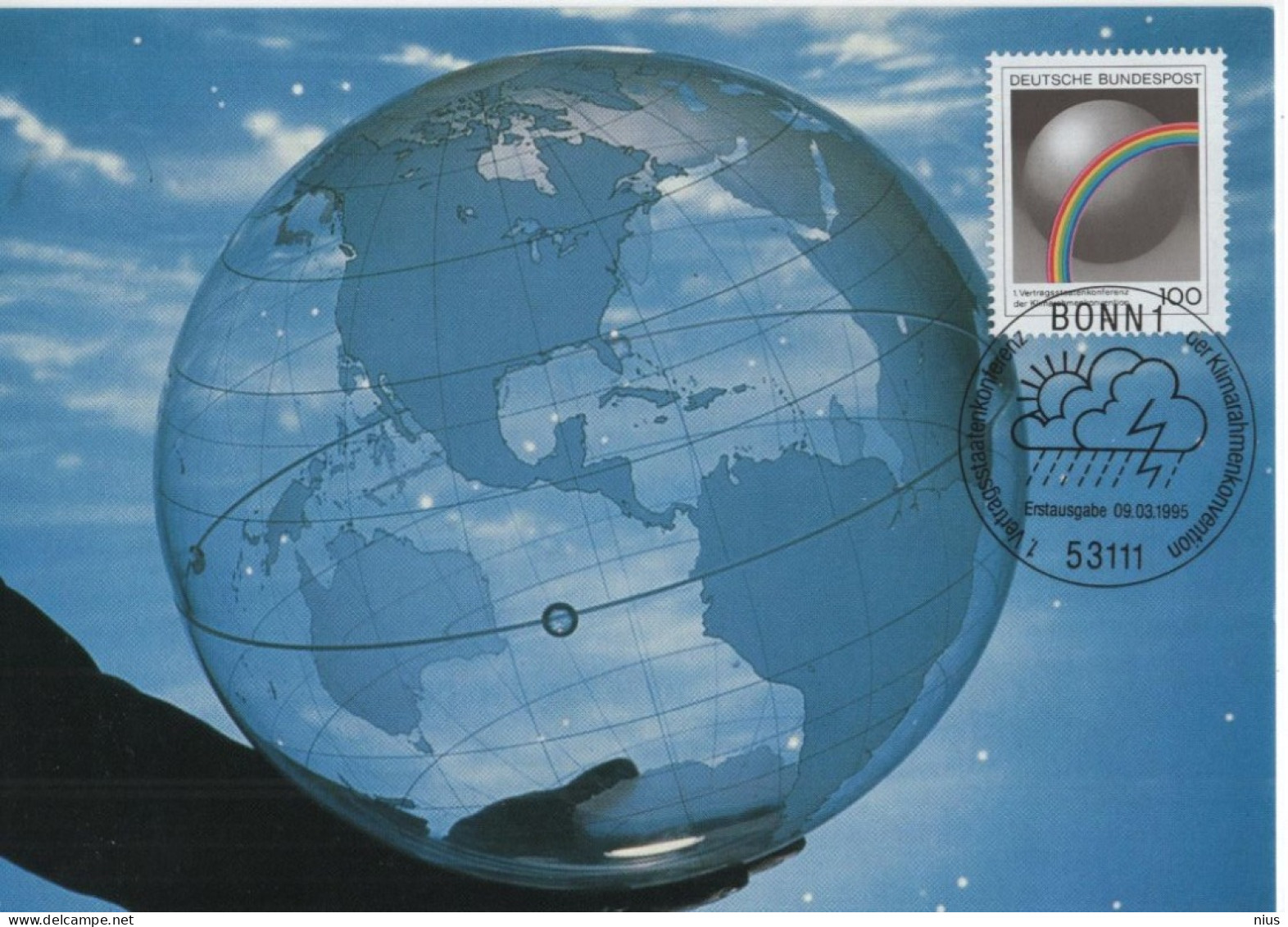 Germany Deutschland 1995 Maximum Card Erste Vertragsstaatenkonferenz Der Klimarahmenkonvention, Climate Change, Bonn - 1981-2000