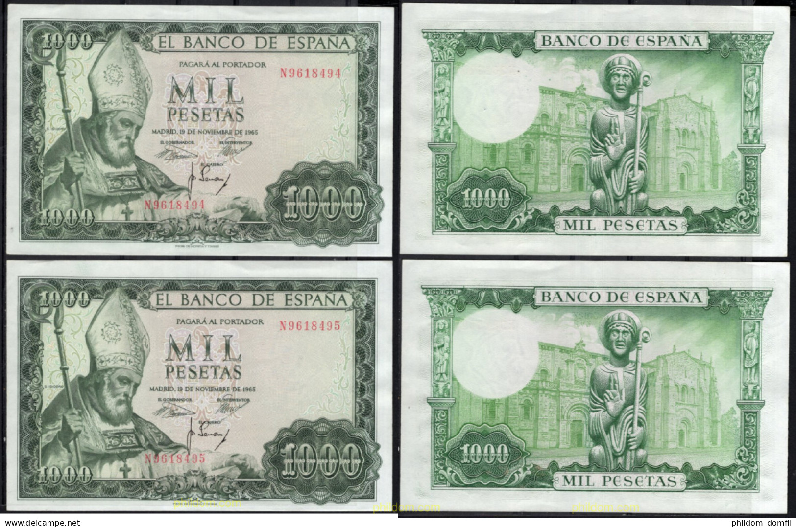 8455 ESPAÑA 1965 1000 Pesetas 19 De Noviembre 1965 - San Isidoro - Otros & Sin Clasificación