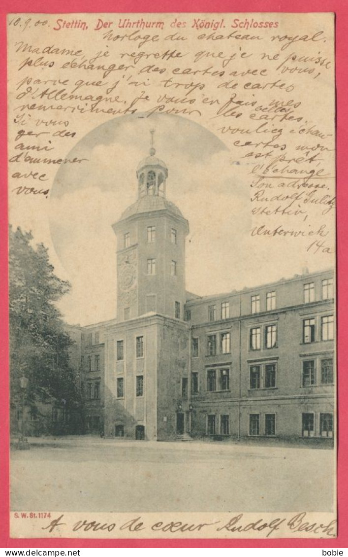 Stettin = Szczecin  Pommern /  Polen Poland : " Der Uhrthurm Des Königl. Schloss" Im 1900. - Polonia