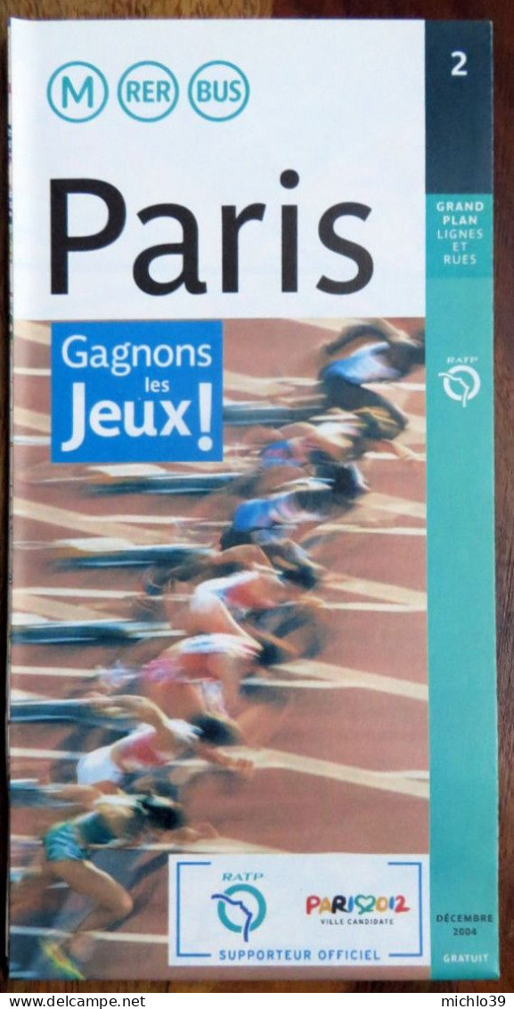 Grand Plan RATP PARIS "Gagnons Les Jeux" N°2 Décembre 2004 - Europe