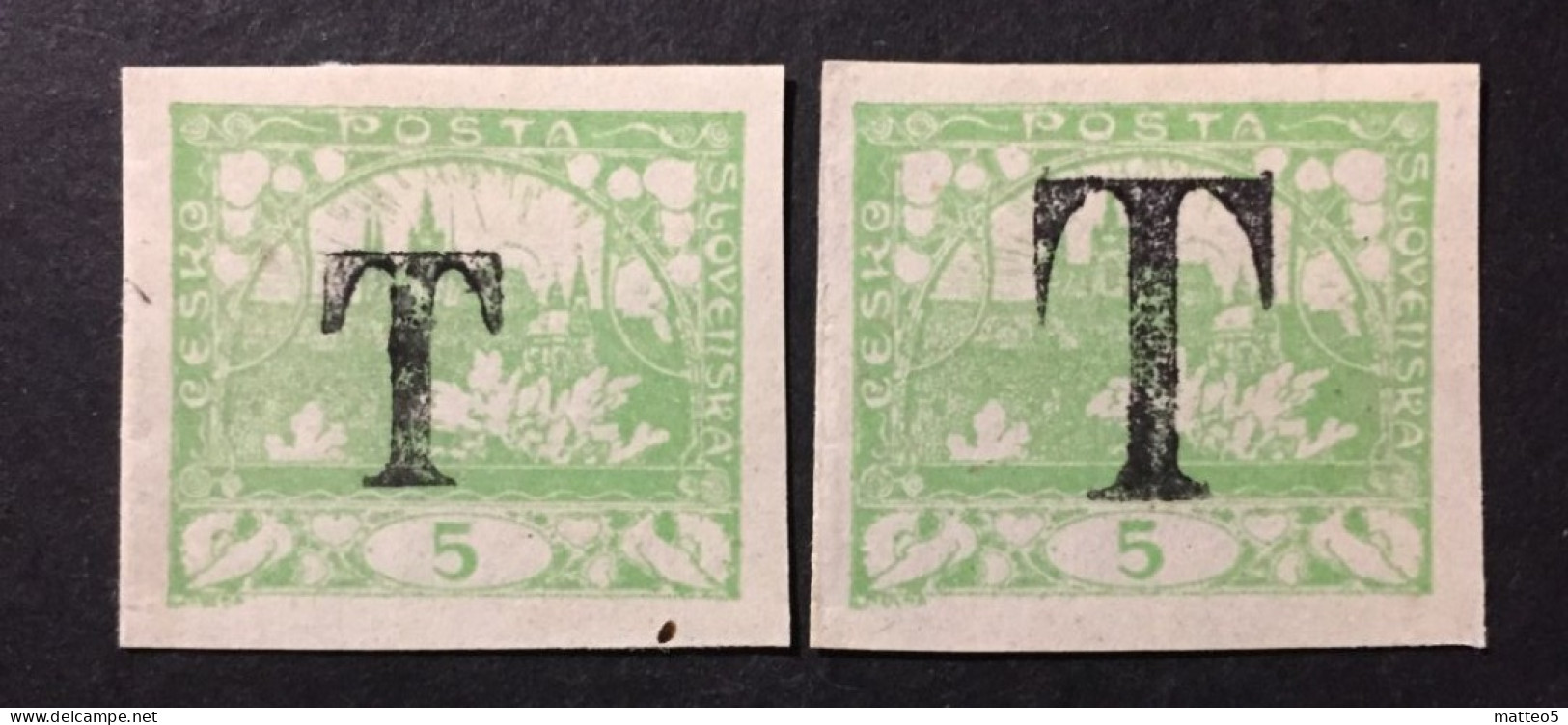 1911 /20  Czechoslovakia - Postage Due Provisional - Overprint T - Unused ( Mint Hinged ) - Neufs