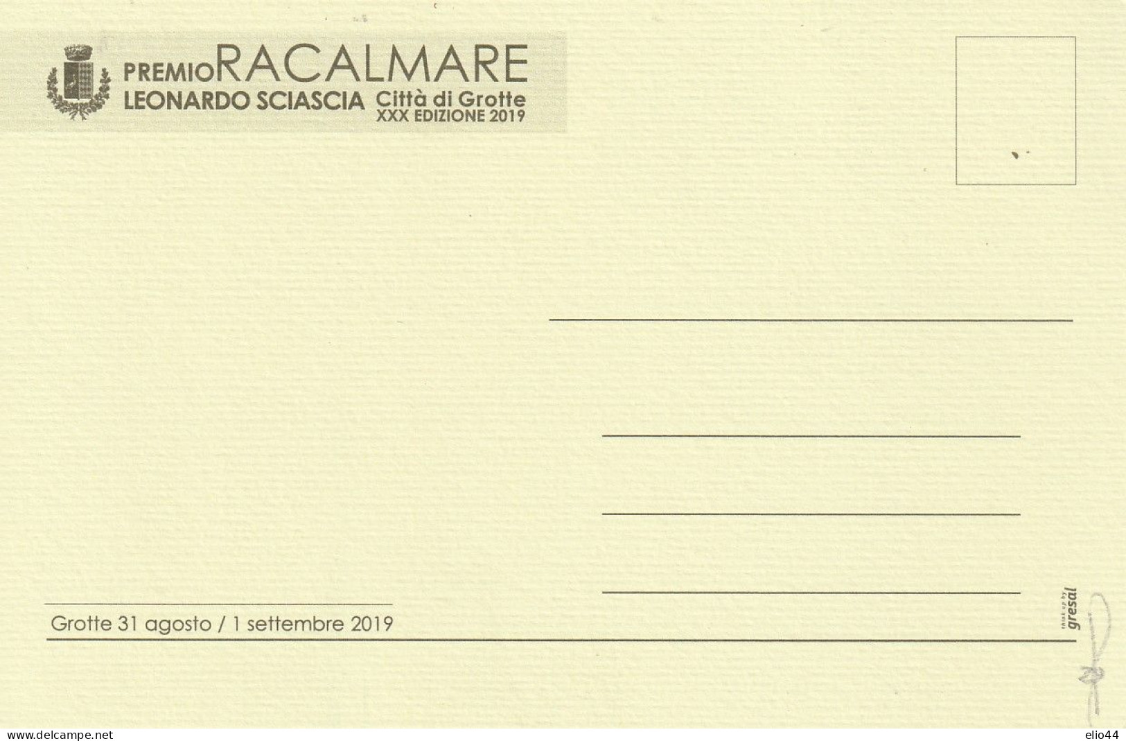 Eventi  Manifestazioni - Grotte (AG)  2019 - Leonardo Sciascia Premio Racalmare - - Manifestazioni