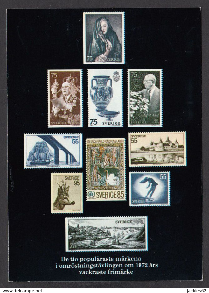 095815/ Suède, Sverige, Les Plus Beaux Timbres De 1972  - Briefmarken (Abbildungen)