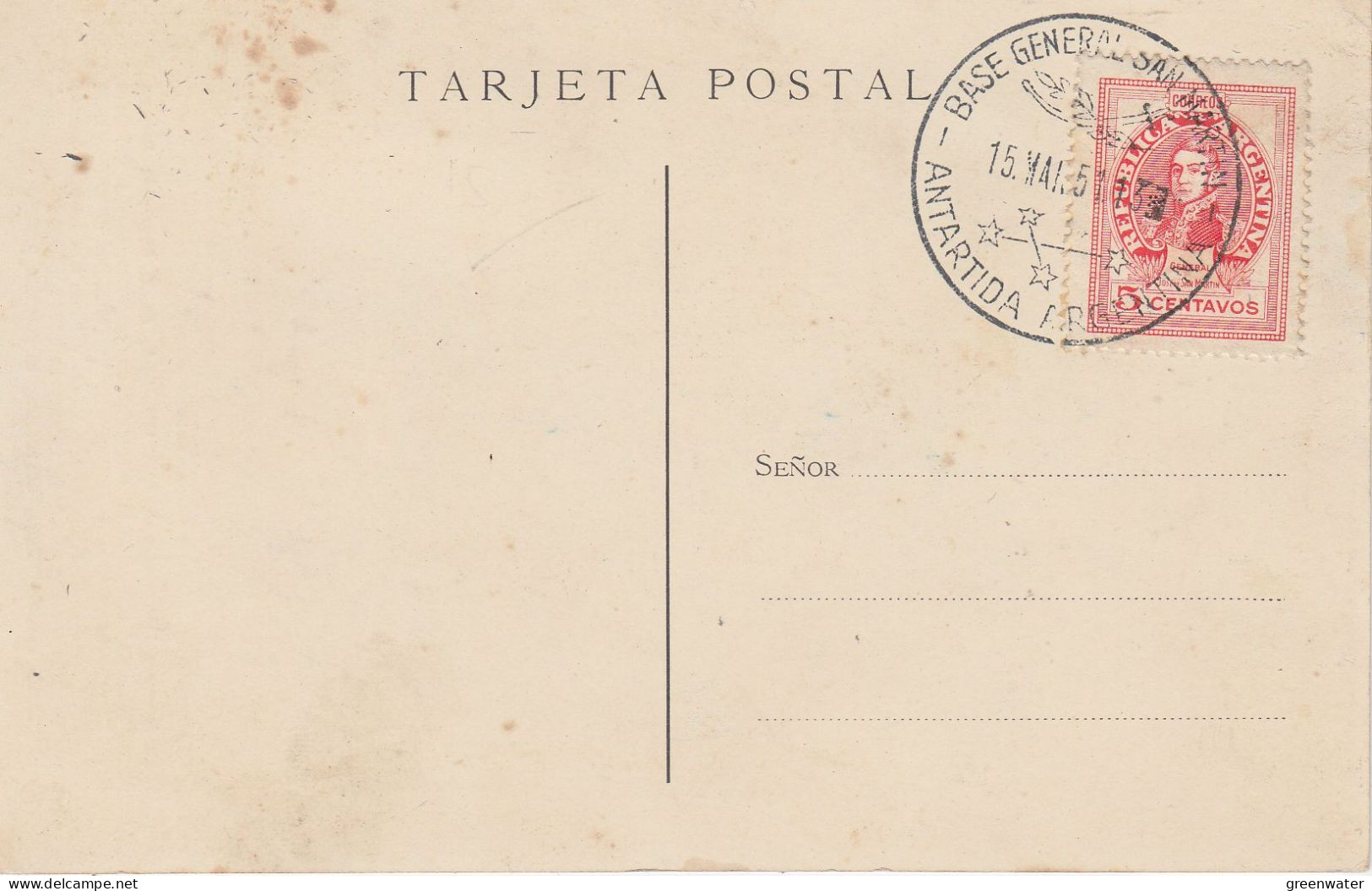 Argentina Postcard Cargo Santa Micaela Ca Base General San Martin 15.05.1951 (ZO182) - Polar Ships & Icebreakers