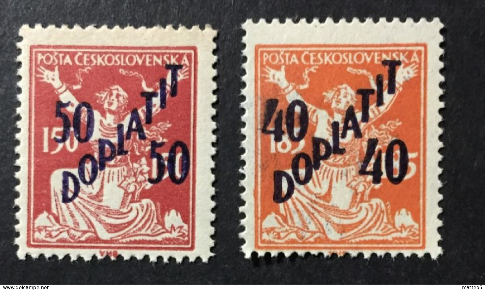1920 /27  Czechoslovakia - Postage Due Stamps Overprint DOPLATIT - Unused - Nuovi