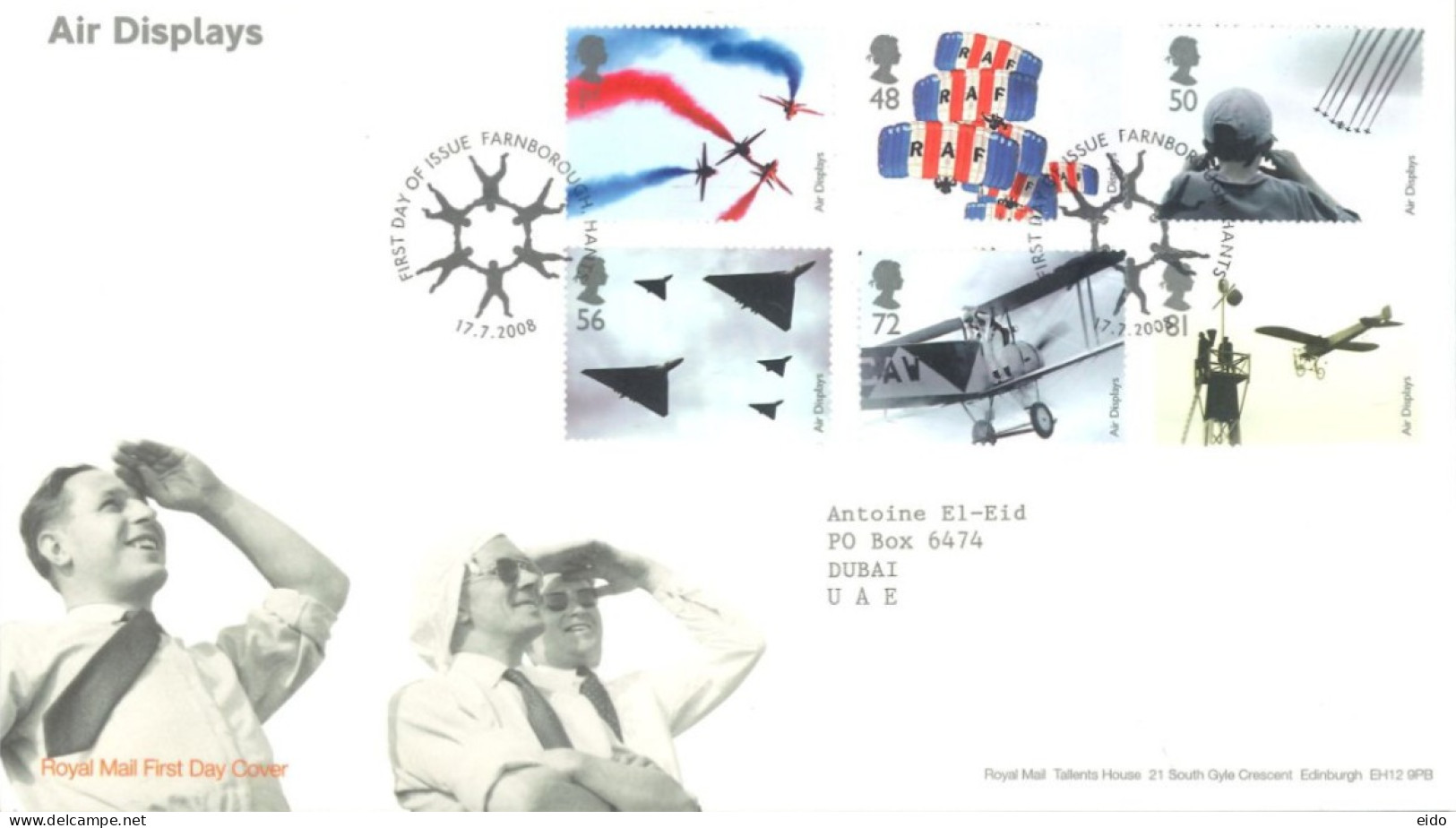 GREAT BRITAIN - 2008, FDC STAMPS OF AIR DISPLAYS. - Lettres & Documents