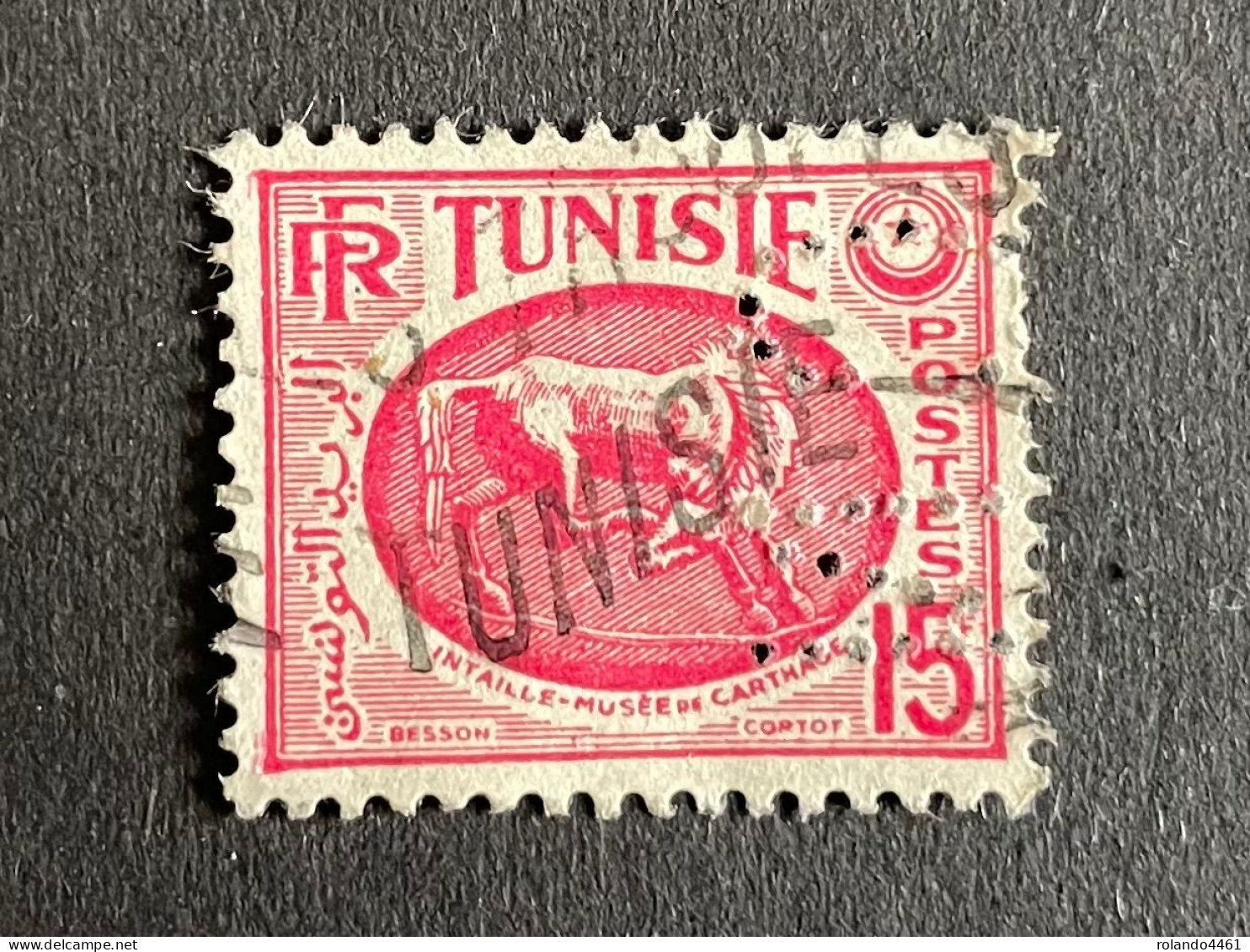 Colonie C TUNISIE N° 344 C.N. 9 Indice 2 Perforé Perforés Perfins Perfin !! - Sonstige & Ohne Zuordnung