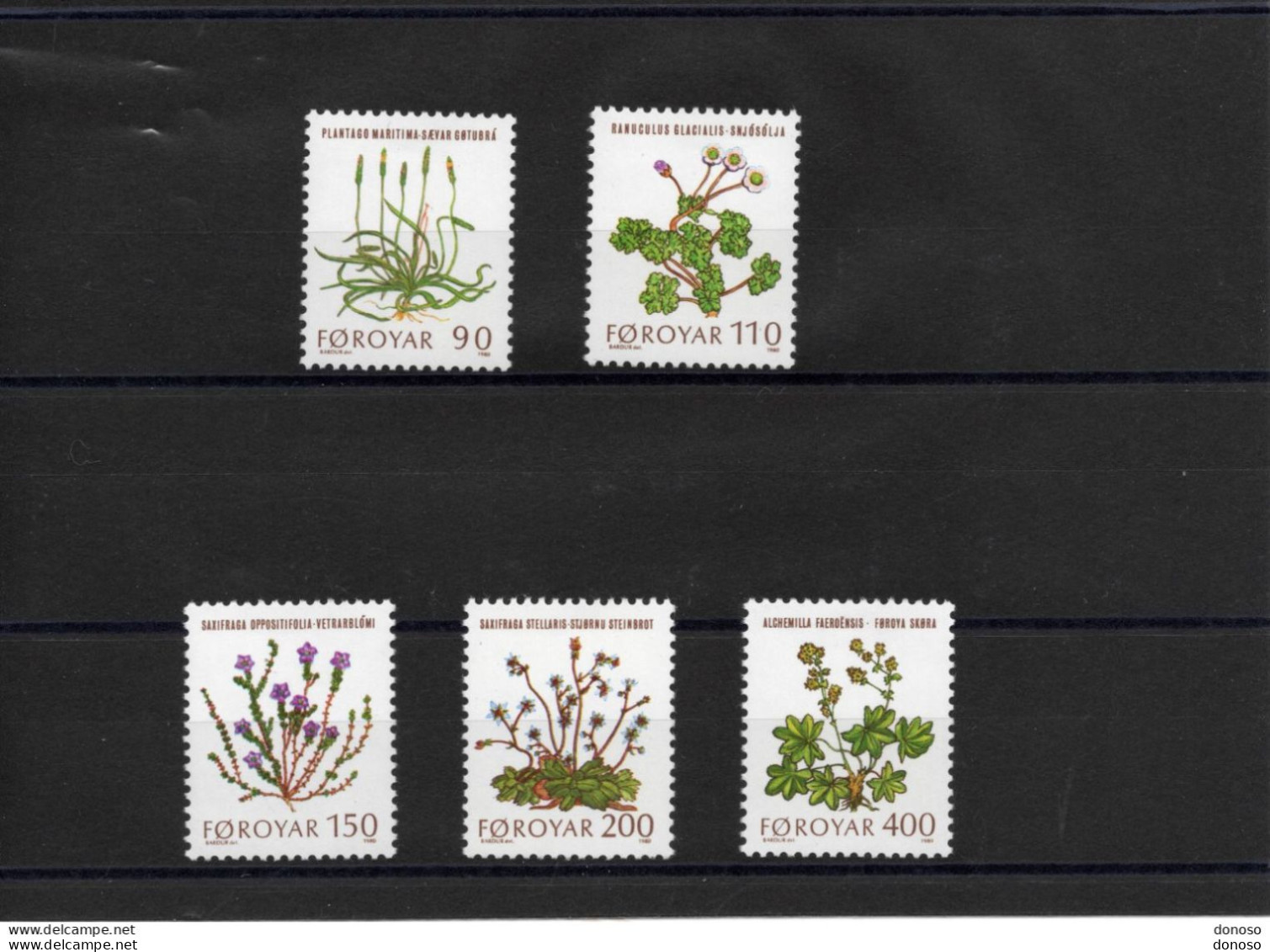 FEROË 1980 Fleurs Sauvages Yvert 42-46, Michel 48-52 NEUF** MNH  Cote 4 Euros - Färöer Inseln