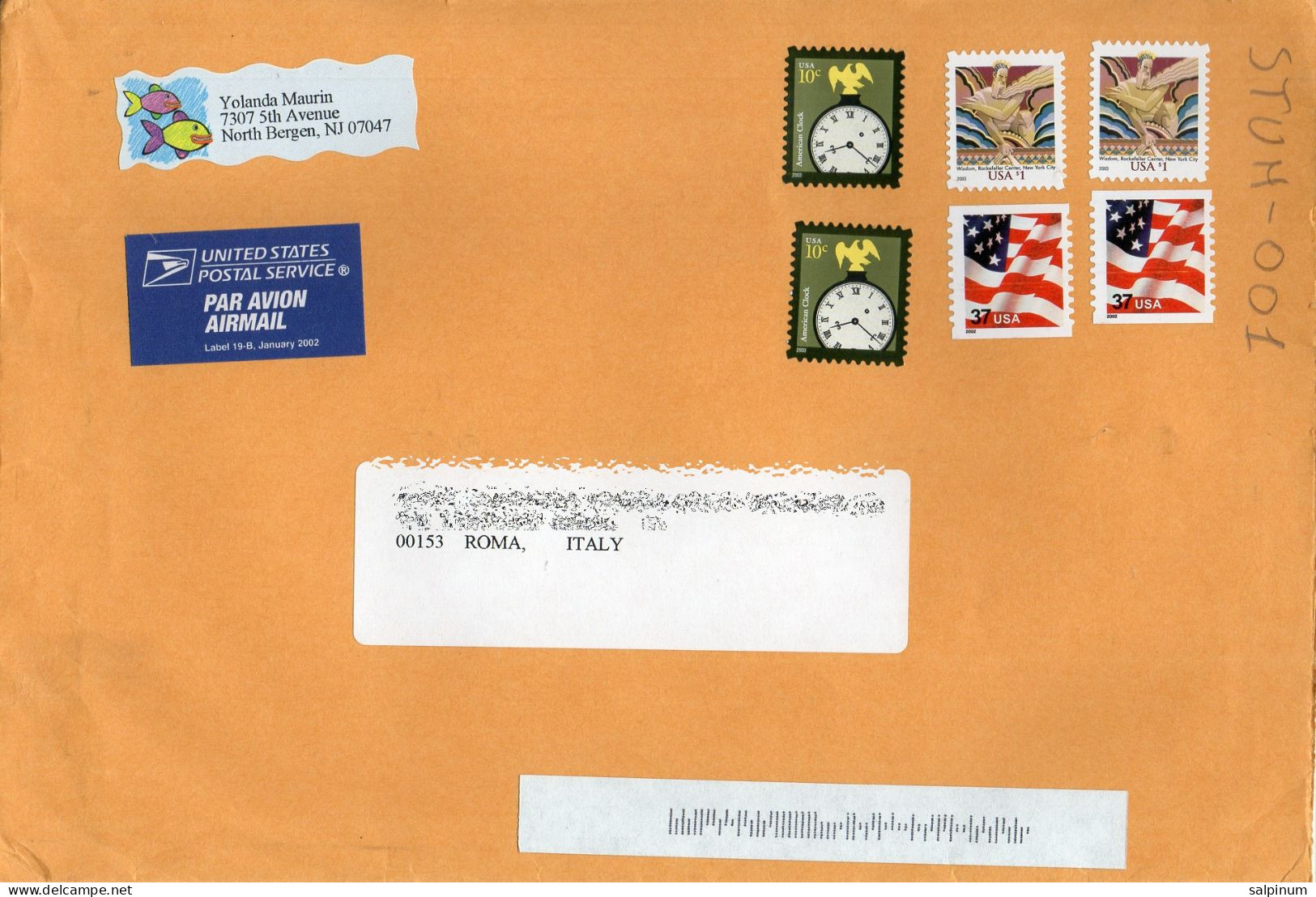 Philatelic Envelope With Stamps Sent From UNITED STATES OF AMERICA To ITALY - Lettres & Documents