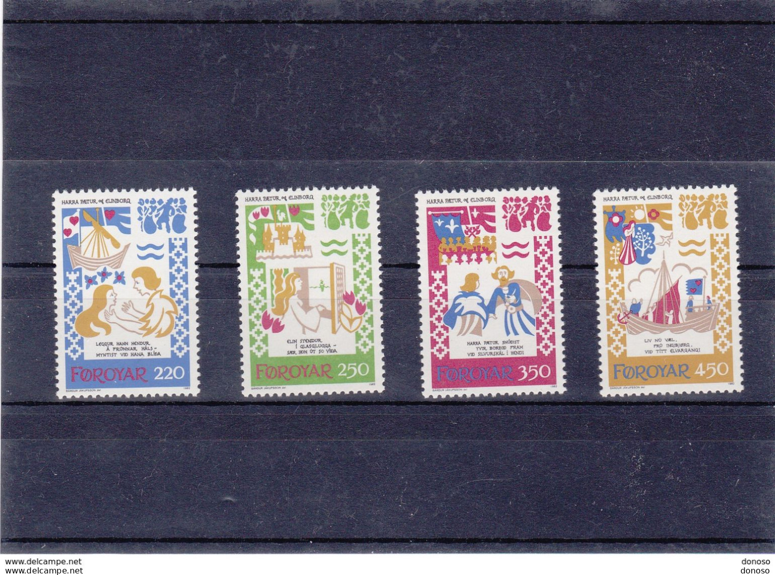 FEROE 1982 Ballade Médiéval, Contes, Légendes  Yvert 69-72, Michel 75-78 NEUF** MNH Cote 5,25 Euros - Färöer Inseln