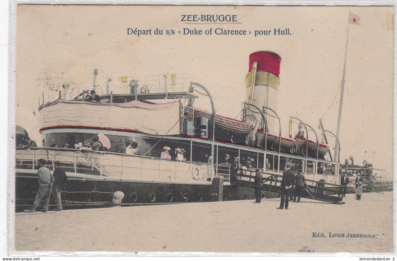 Zeebrugge. Départ Du S/s "Duke Of Clarence" Pour Hull. * - Zeebrugge