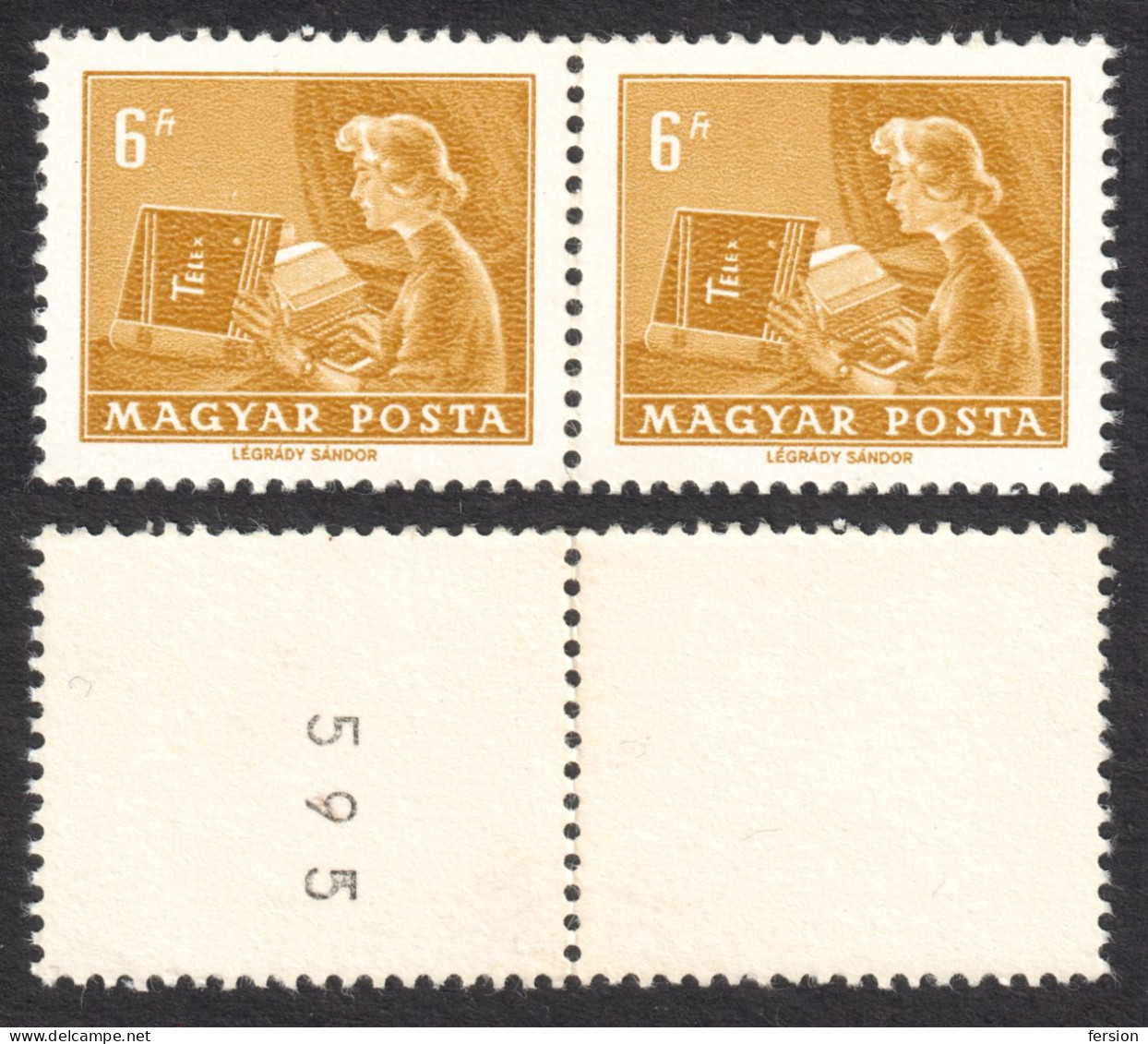 TELEX Telecom Post 1964 1972 HUNGARY NUMBERED Roll Coil Automat Automatic Automata STAMP Stripe  - MNH 6 Ft - Oblitérés