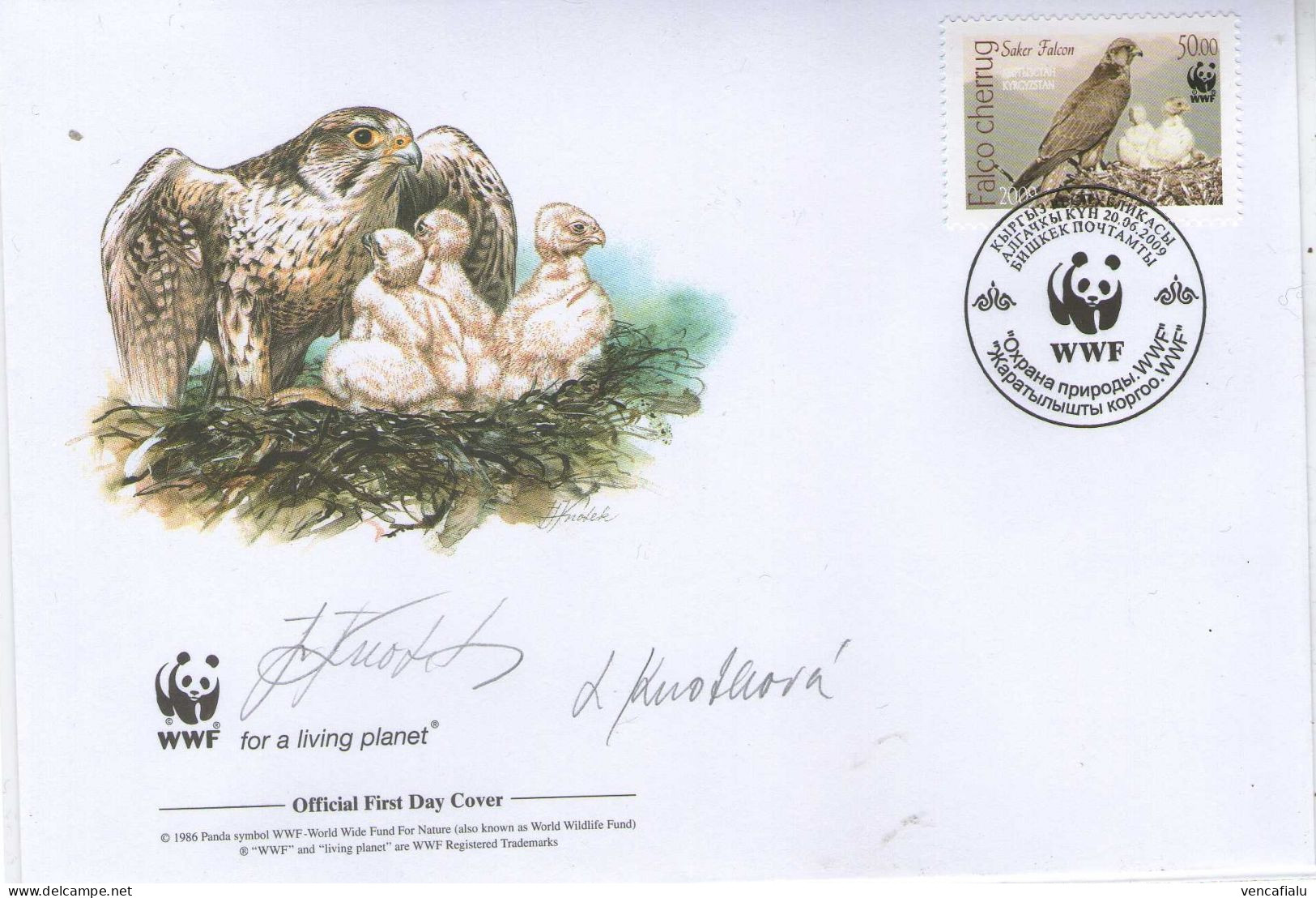 Kyrgyzstan 2009 - WWF Cover With Autograph By Painting Knotkova And Knotek - Gallináceos & Faisanes