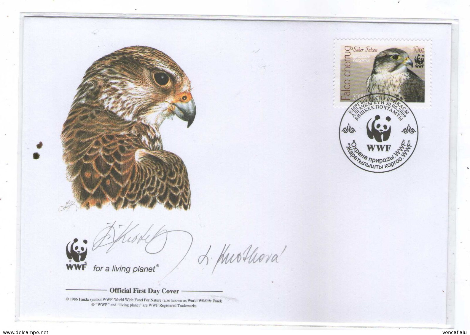 Kyrgyzstan 2009 - WWF Cover With Autograph By Painting Mrs.Knotkova And Mr, Knotek - Gallináceos & Faisanes