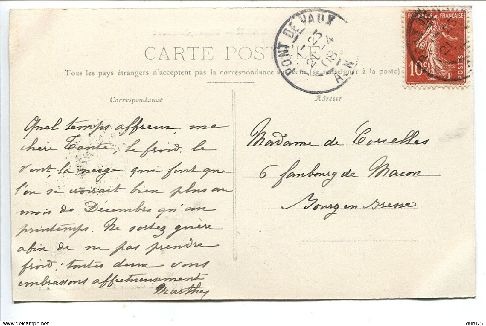 CPA Voyagé 1908 * PONT DE VAUX Place Joubert ( Animée Baquets Sur Chariots Deux Cafés ) Collection Gambin Fils - Pont-de-Vaux
