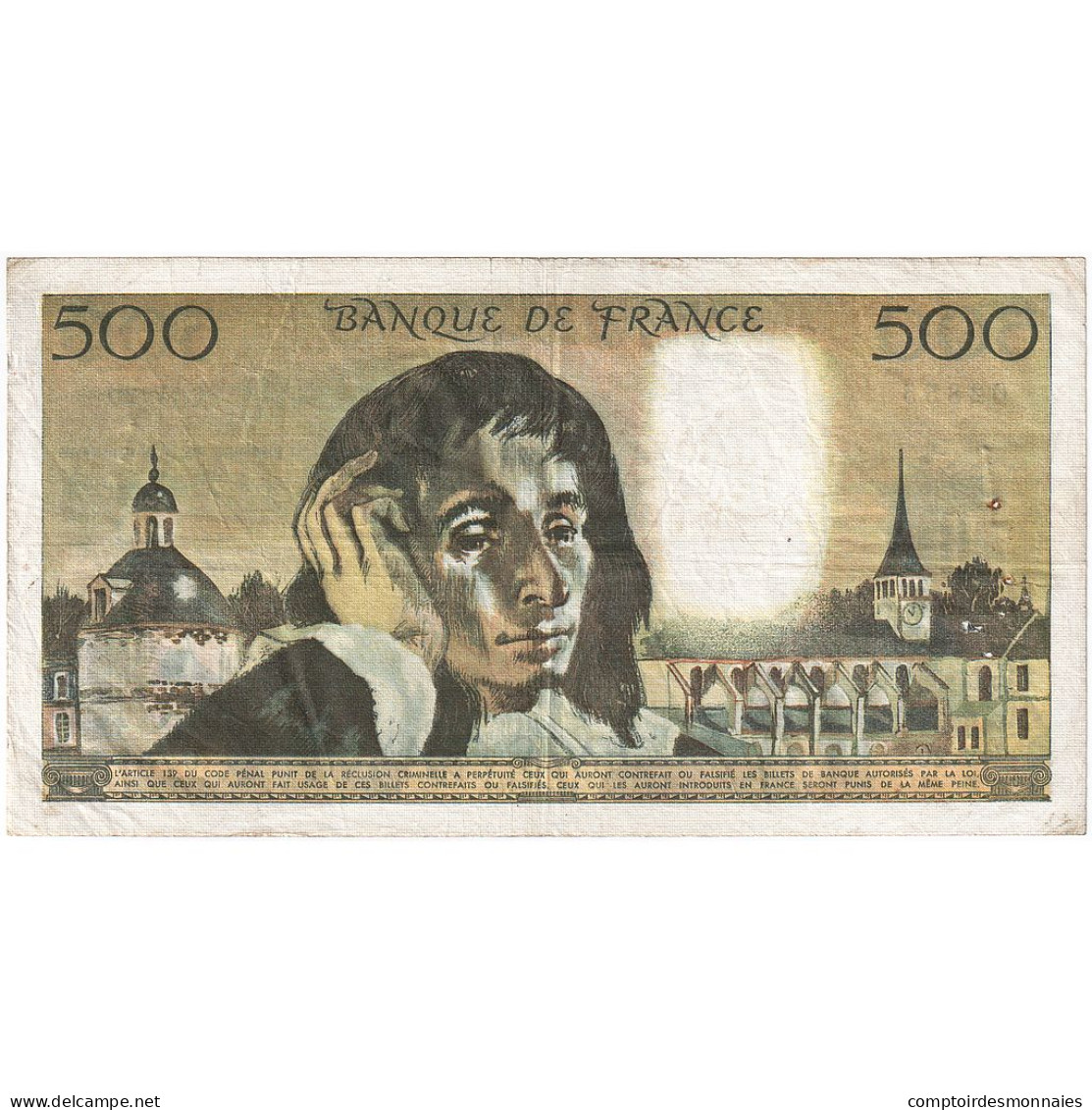 France, 500 Francs, Pascal, 1970, E.23, TB+, Fayette:71.5, KM:156a - 500 F 1968-1993 ''Pascal''
