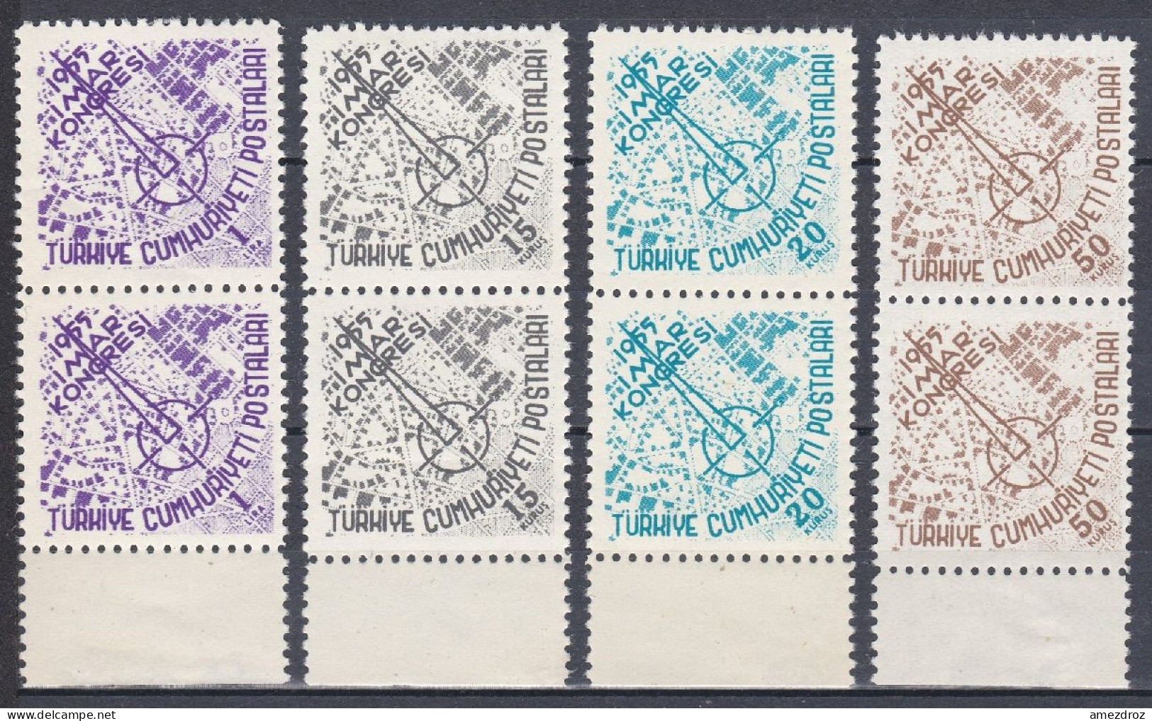 Turquie 1955 ** Congrès D'urbanisme En Paire  (A5) - Ungebraucht