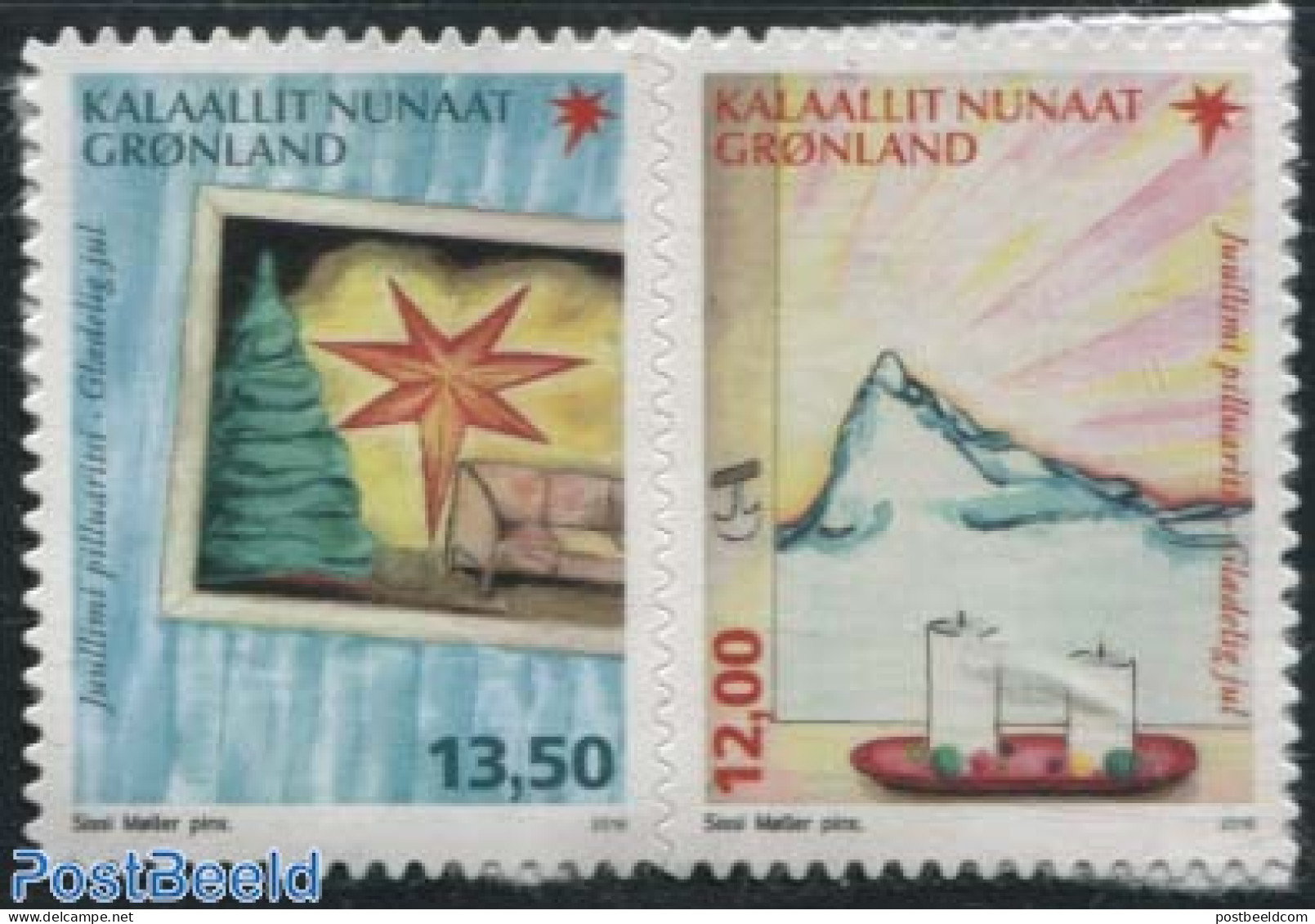 Greenland 2016 Christmas 2v S-a, Mint NH, Religion - Christmas - Ungebraucht