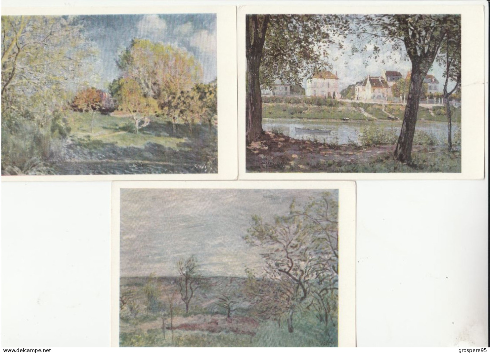 ALFRED SISLEY 1839 1899 POCHETTE AVEC 7 CARTES EN RUSSE ET DOCUMENT