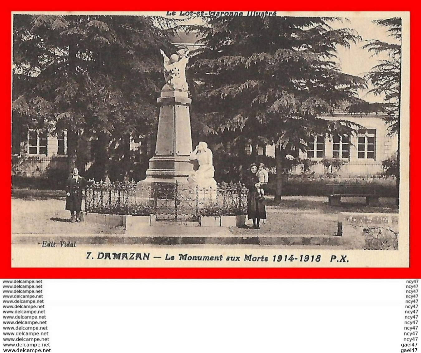 CPA (47)  DAMAZAN.  Le Monument Aux Morts 1914-18, Animé...H328 - Damazan
