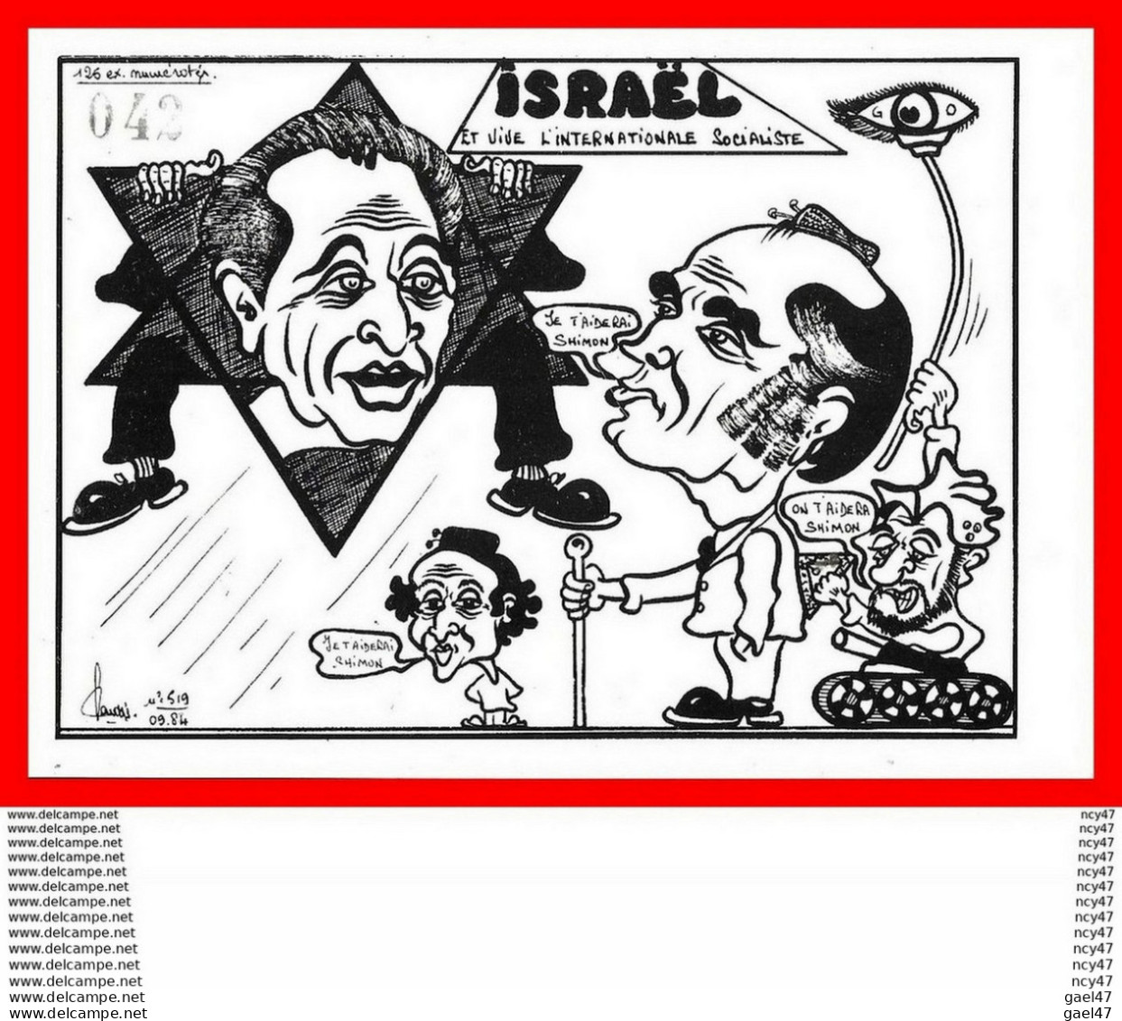 CPSM/gf  Illustrateur J. LARDIE.  Israël Et Vive L'internationale Socialiste...H406 - Lardie