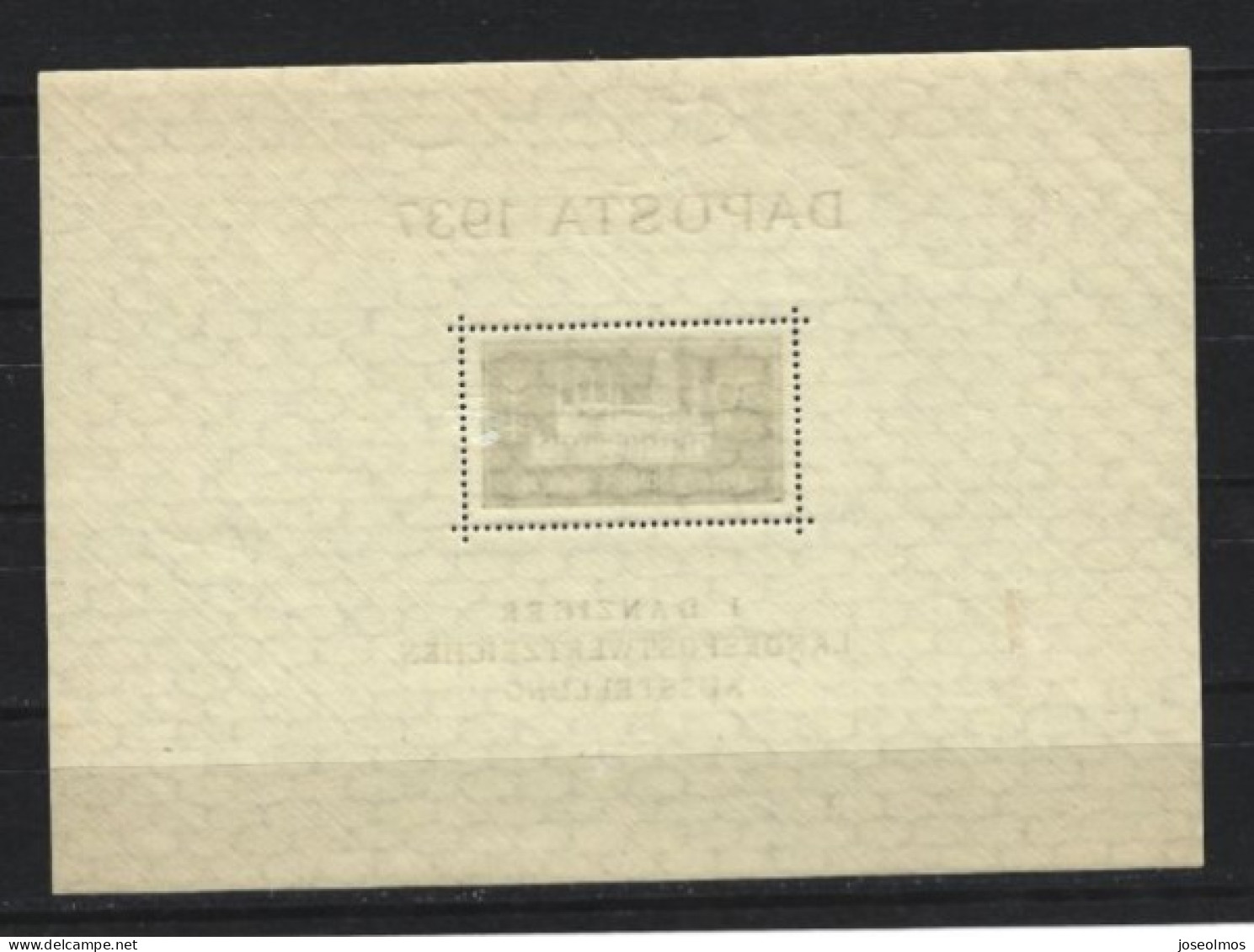 DANZIG GDANSK DAPOSTA 1937 NEUF* BLOC N°1 MI - Blocks & Kleinbögen