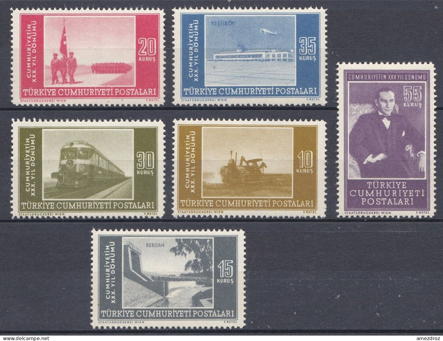 Turquie 1953 NMH ** 30e Anniversaire De La République (A3) - Unused Stamps