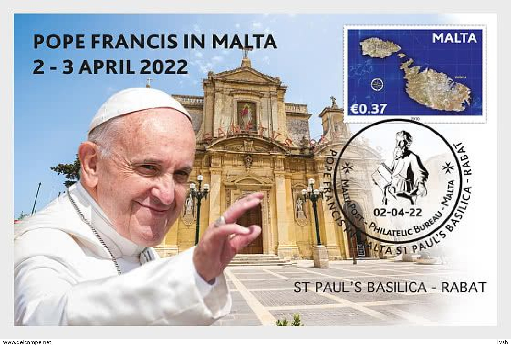 Malta.2022.The Visit Of Pope Francis To Malta.Gozo,Rabat,Rabat.3 Postcards . - Papas