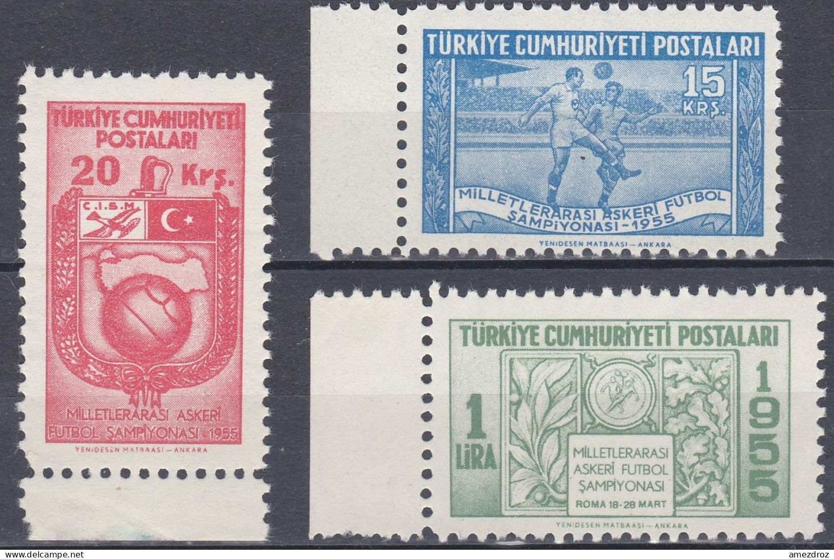 Turquie 1955 NMH ** Championnats Internationaux De Football Militaire  (A3) - Unused Stamps