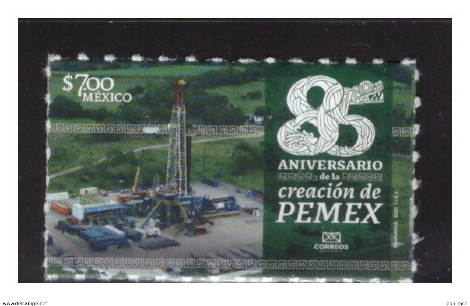 2023 MÉXICO  85 Aniv.  De La Creación De Petróleos Mexicanos (PEMEX) SELF-ADHESIVE SEAL, PETROLEUM, PETROLIUM TOWER - Mexico