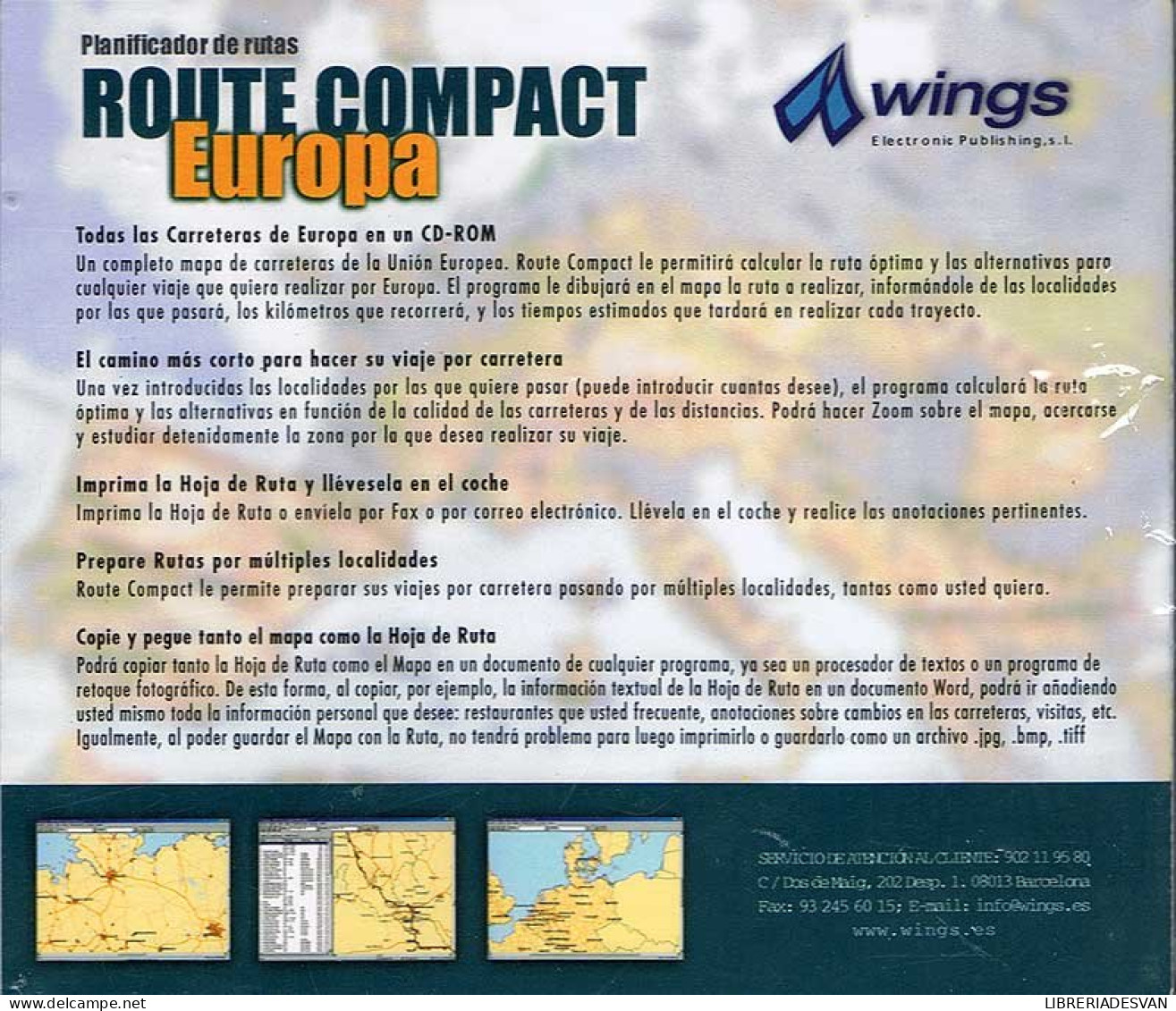 Route Compact Europa. Planificador De Rutas. PC - Giochi PC