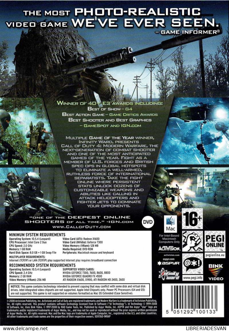 Call Of Duty 4. Modern Warfare. MAC - PC-Spiele