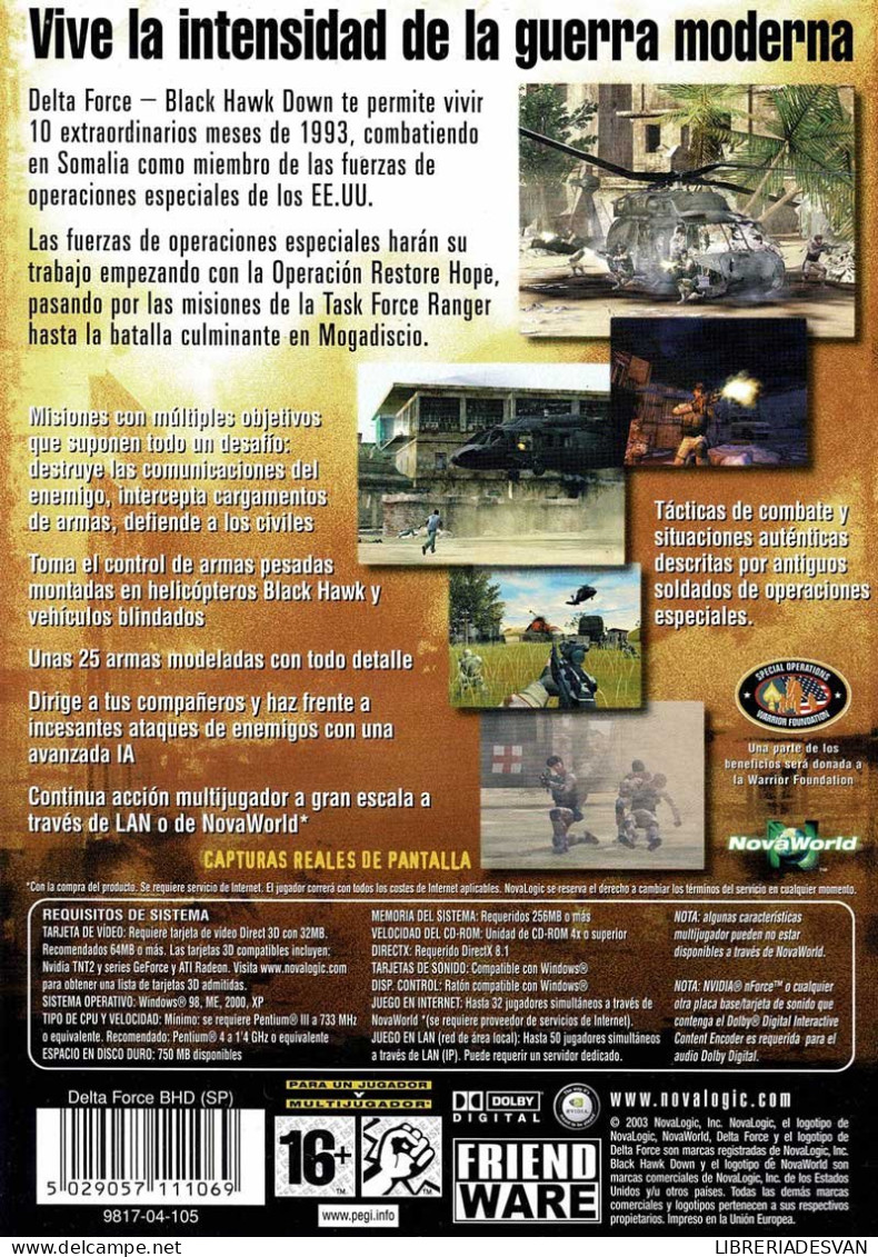 Delta Force. Black Hawk Down. PC - Juegos PC