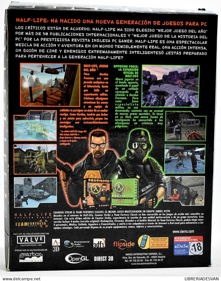 Half-Life Generation + Expansión Opposing Force. Caja. PC - PC-Spiele