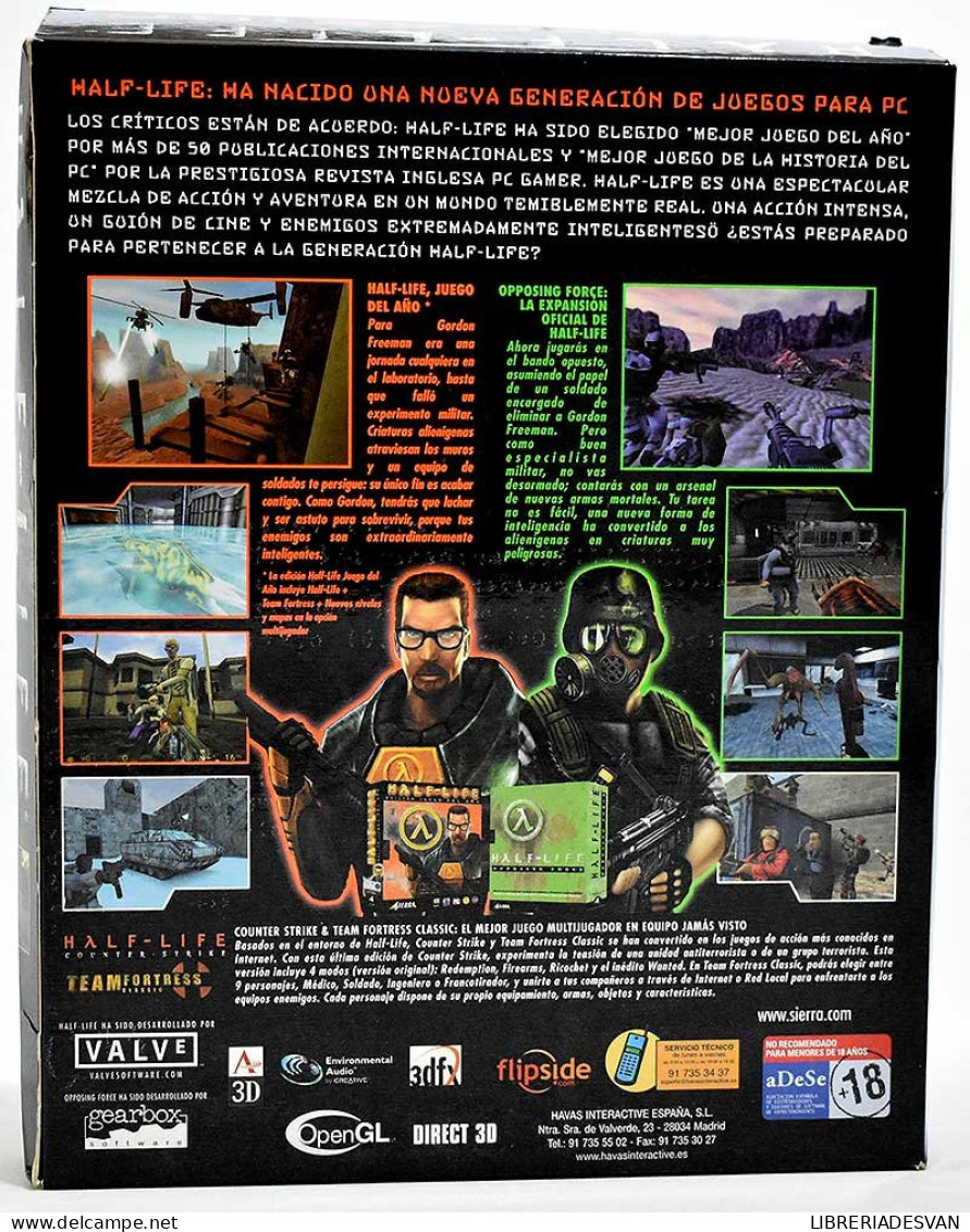 Half-Life Generation + Expansión Opposing Force. Caja. PC - Jeux PC