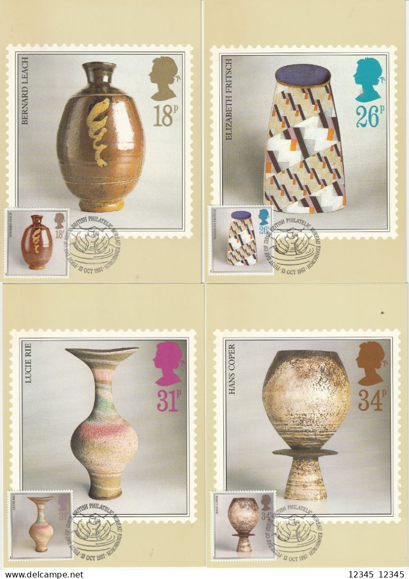 Engeland 1987, Maximum Cards, Studio Pottery - Cartes-Maximum (CM)