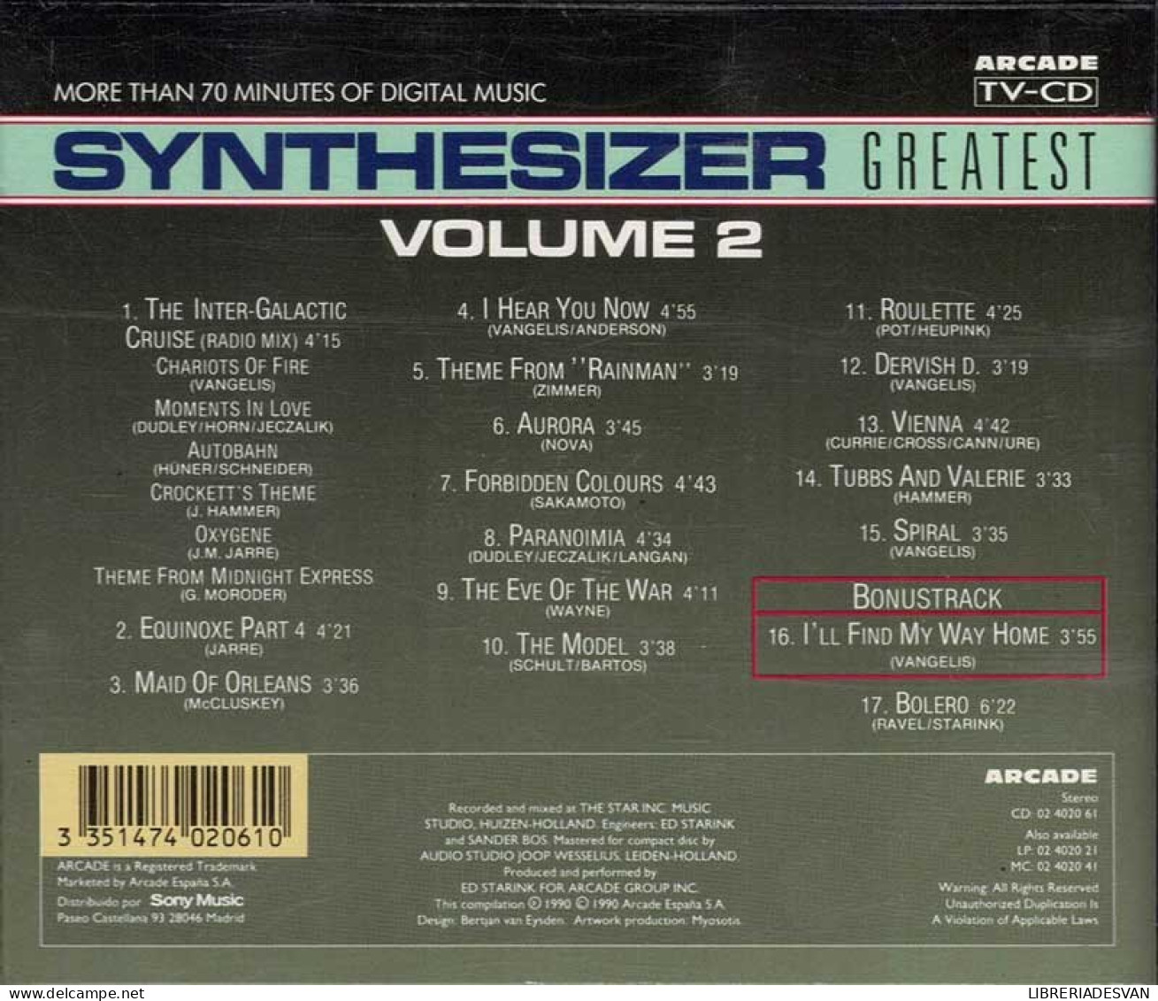 Synthesizer Greatest Volume 2. CD - New Age