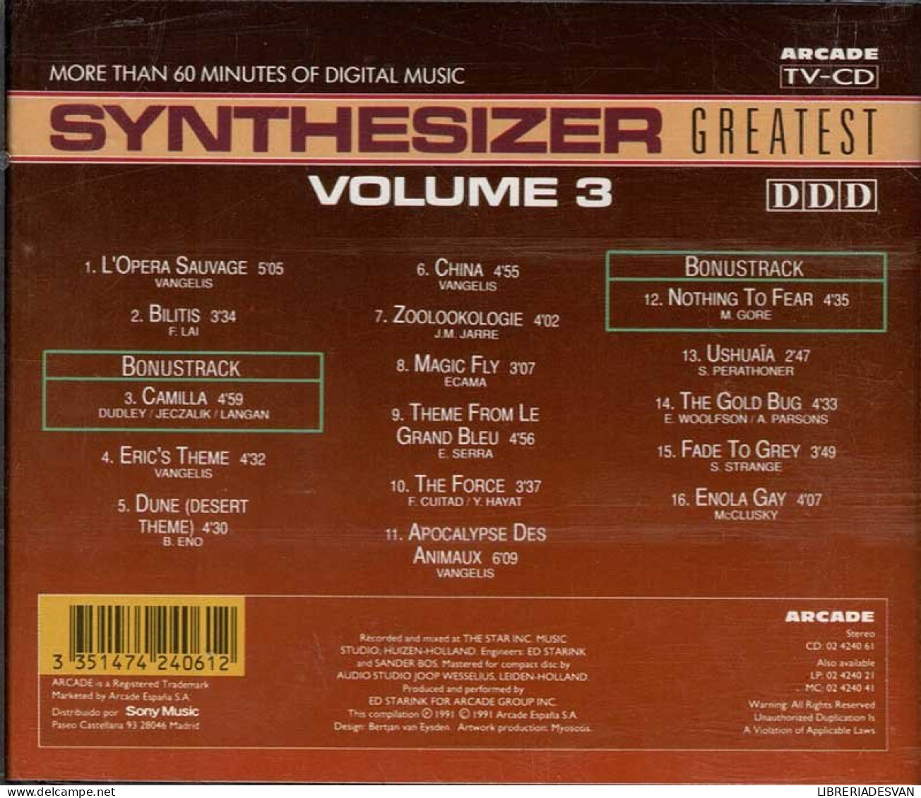 Synthesizer Greatest Volume 3. CD - Nueva Era (New Age)