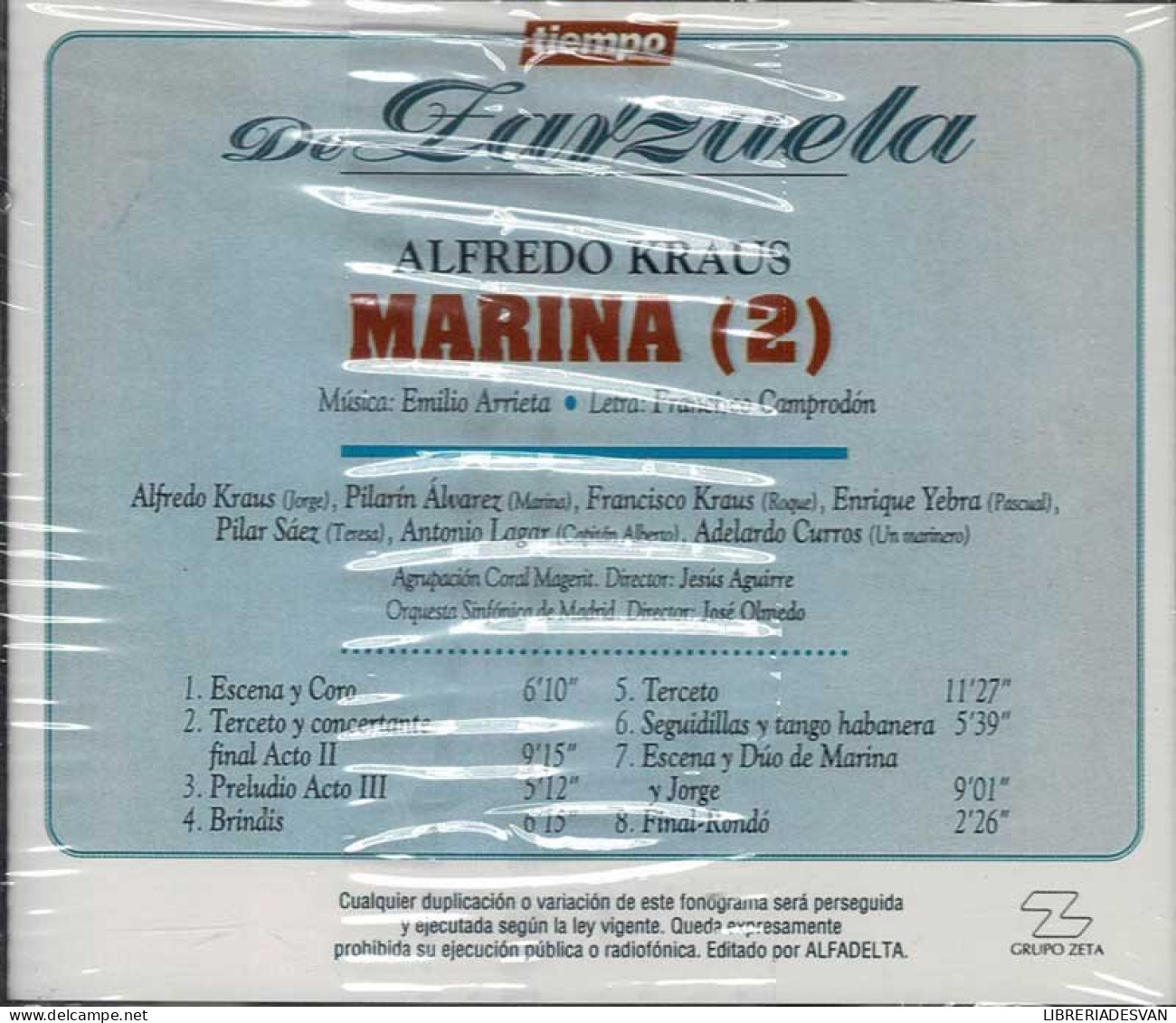 Alfredo Kraus - Tiempo De Zarzuela 4. Marina (2). CD - Klassiekers